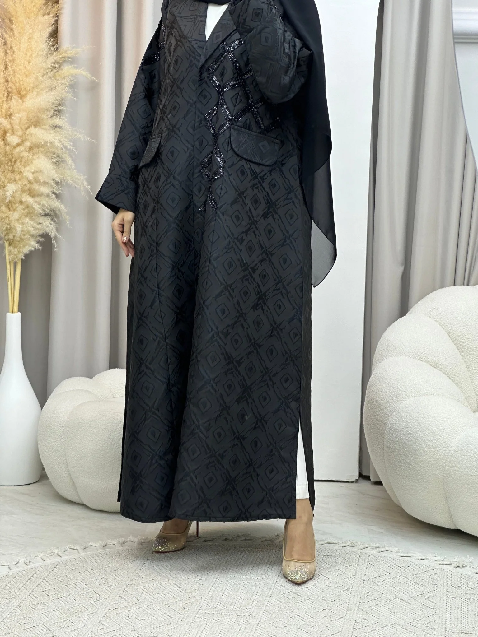 C 0045 Black Eid Abaya - Image 7