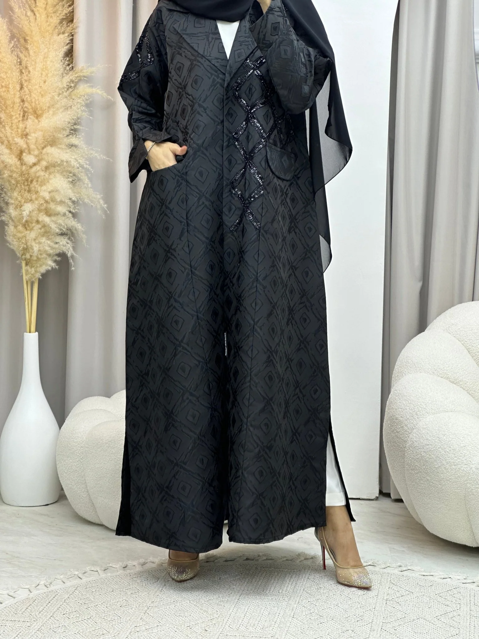 C 0045 Black Eid Abaya - Image 8