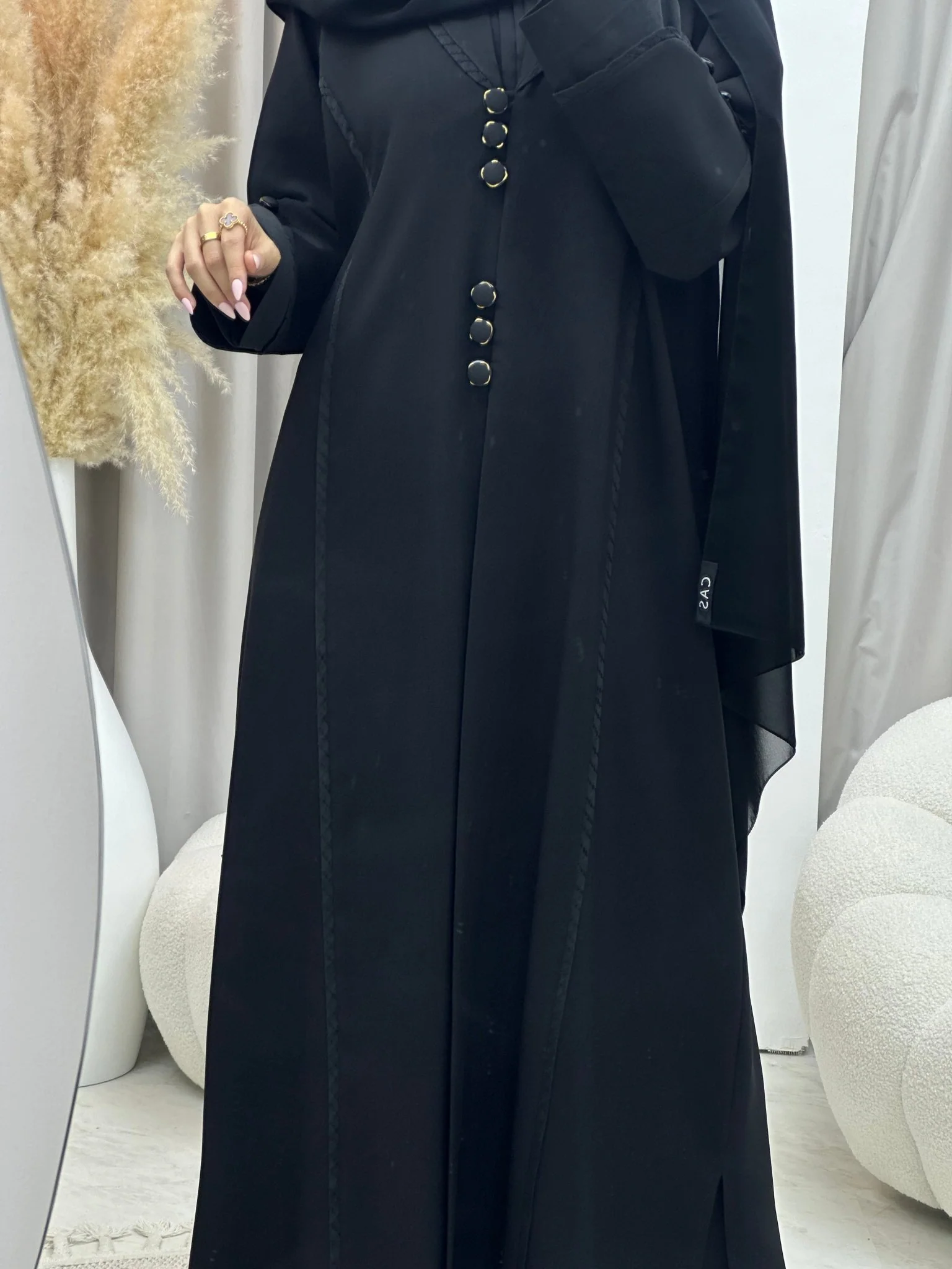 C 0049 Black Abaya - Image 3