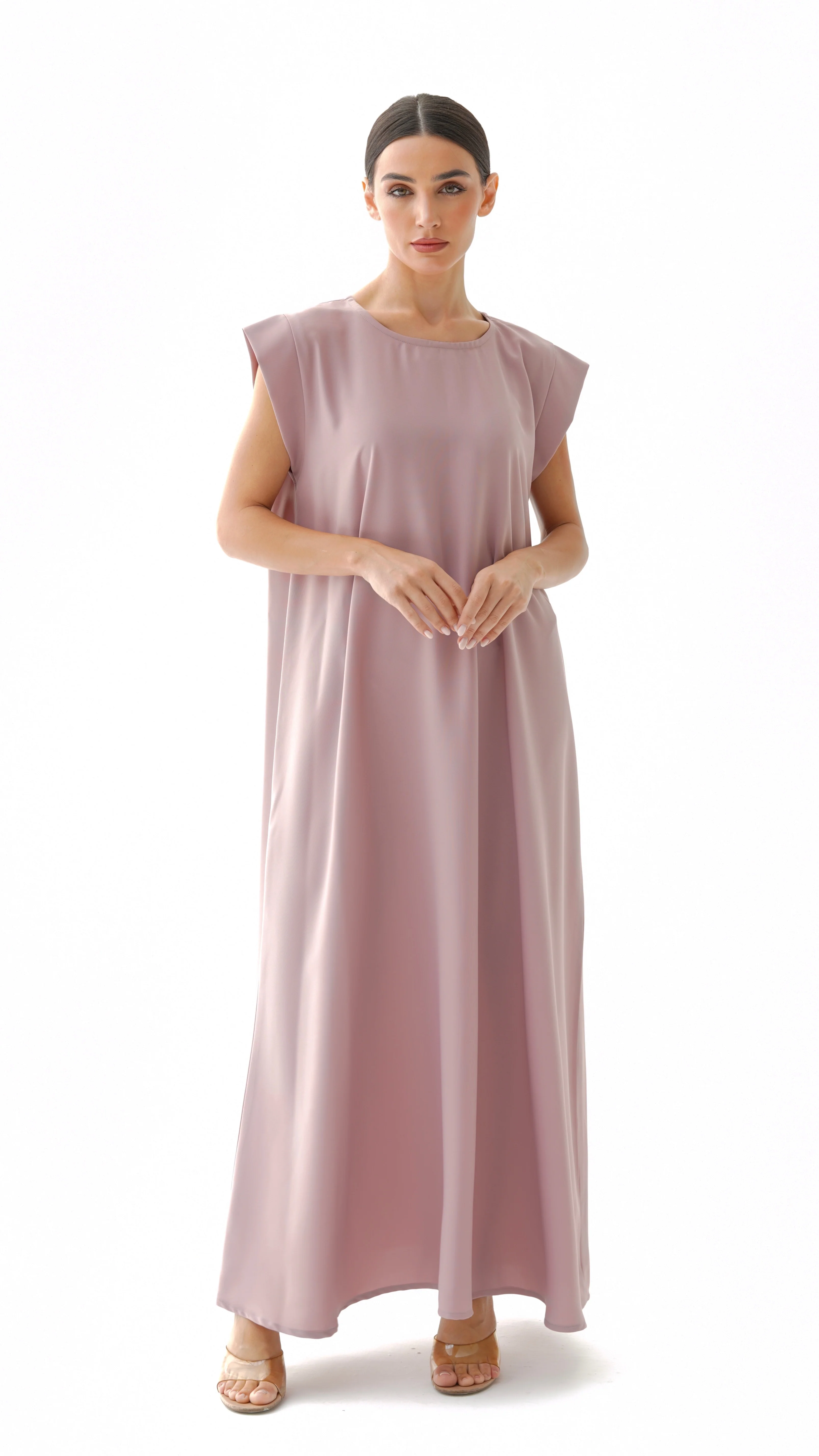 C 005-02 Premium Light Rose Under Abaya Dress - Image 2