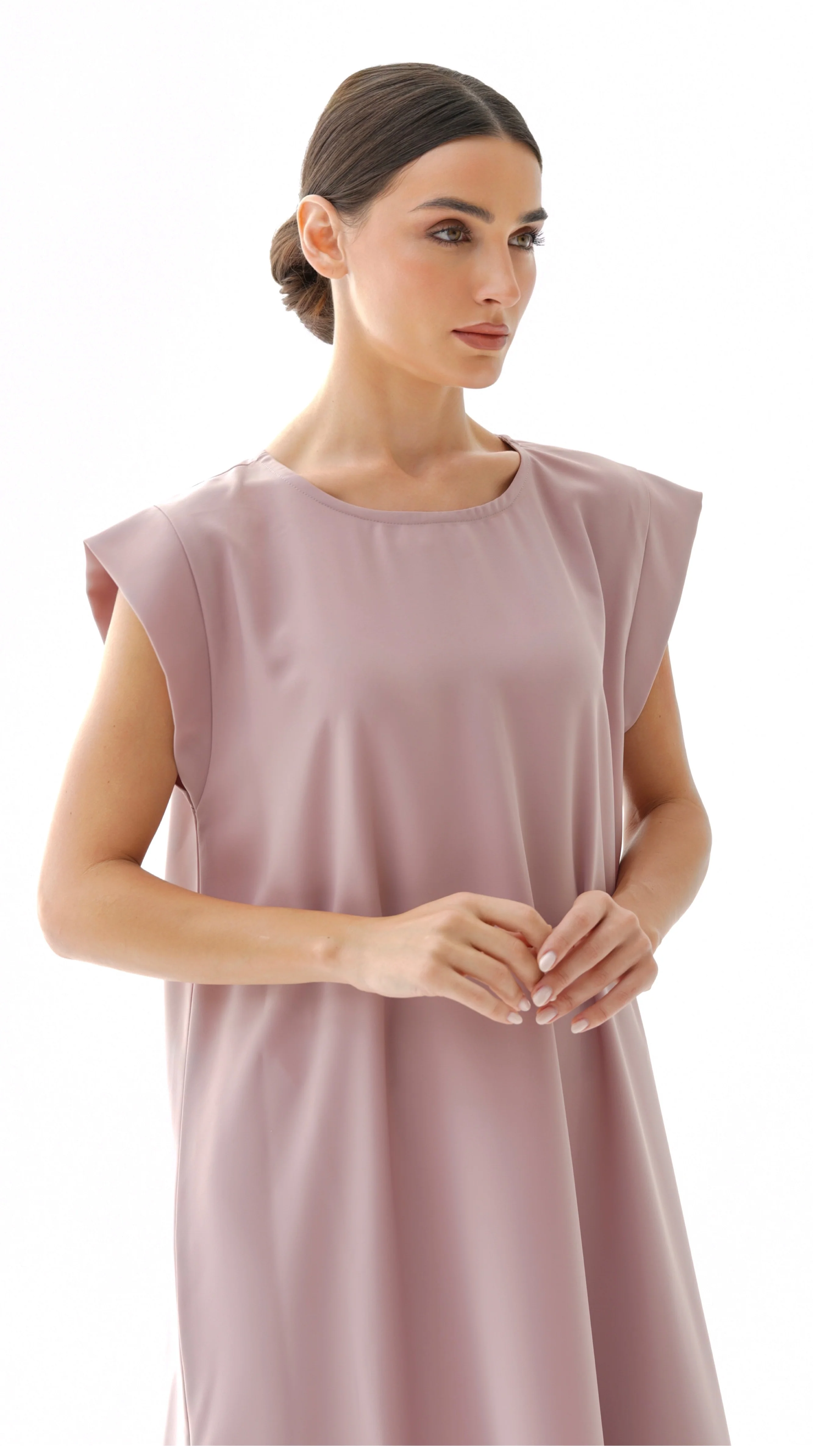 C 005-02 Premium Light Rose Under Abaya Dress - Image 4
