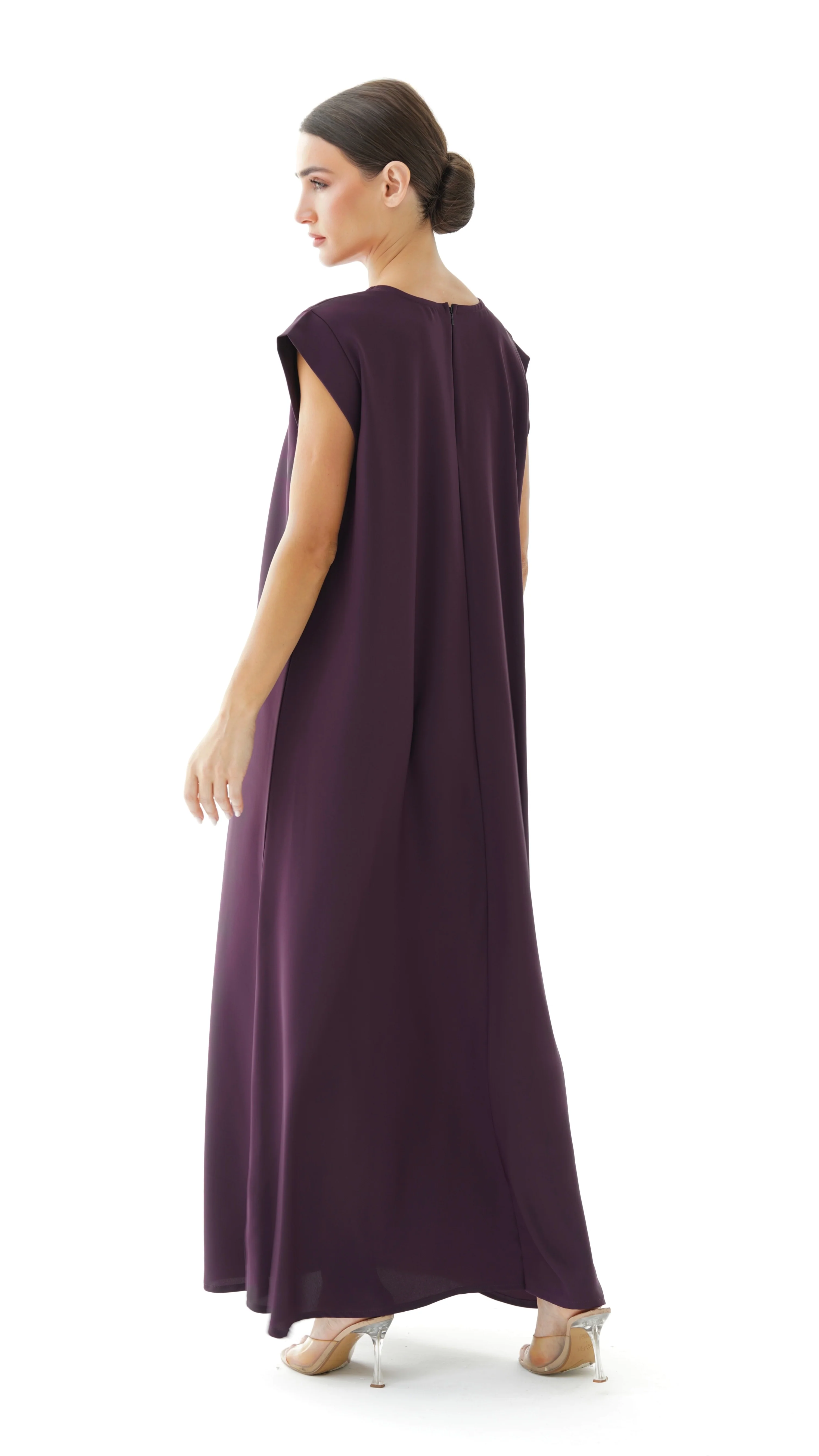C 005-12 Premium Purple Under Abaya Dress - Image 4