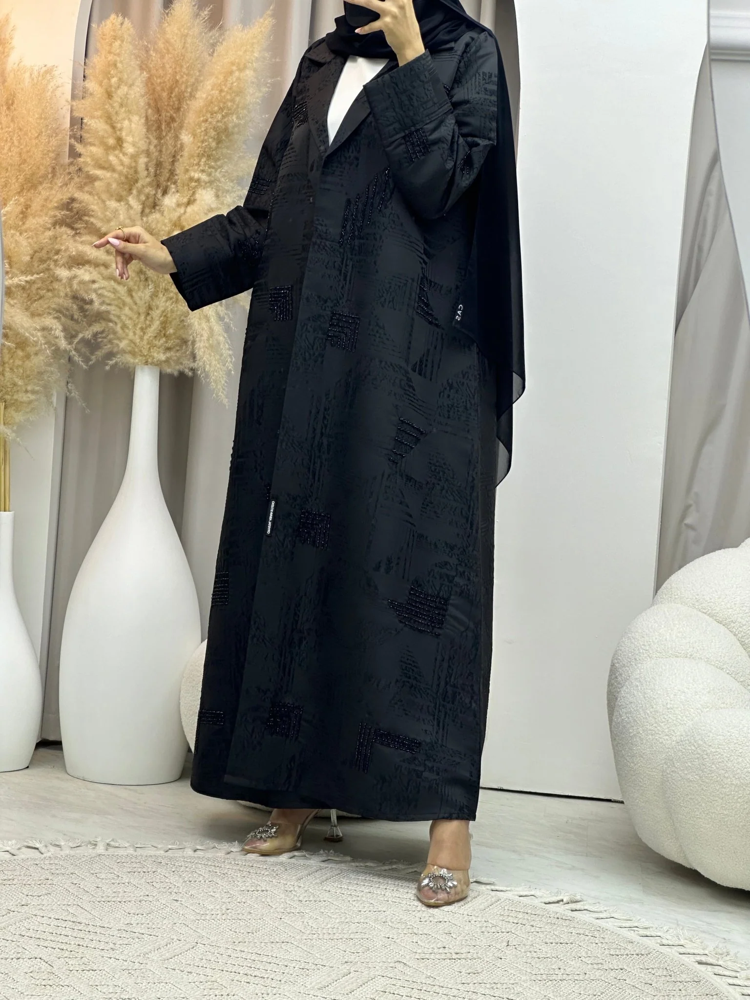 C 0052 Black Abaya - Image 5