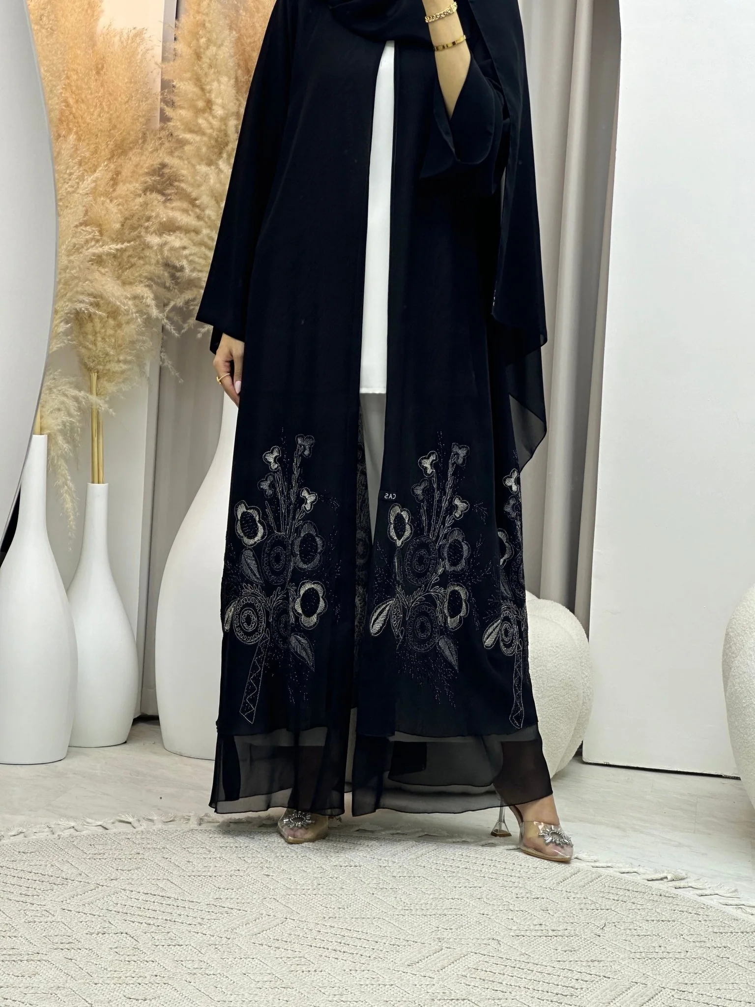 C 0054 Black Abaya - Image 4