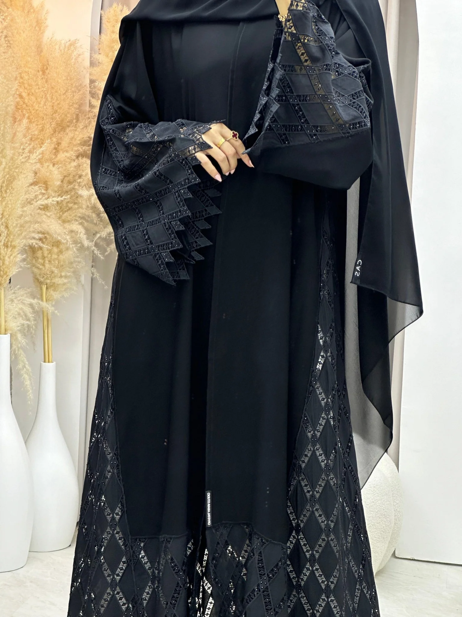 C 0056 Black Abaya - Image 5