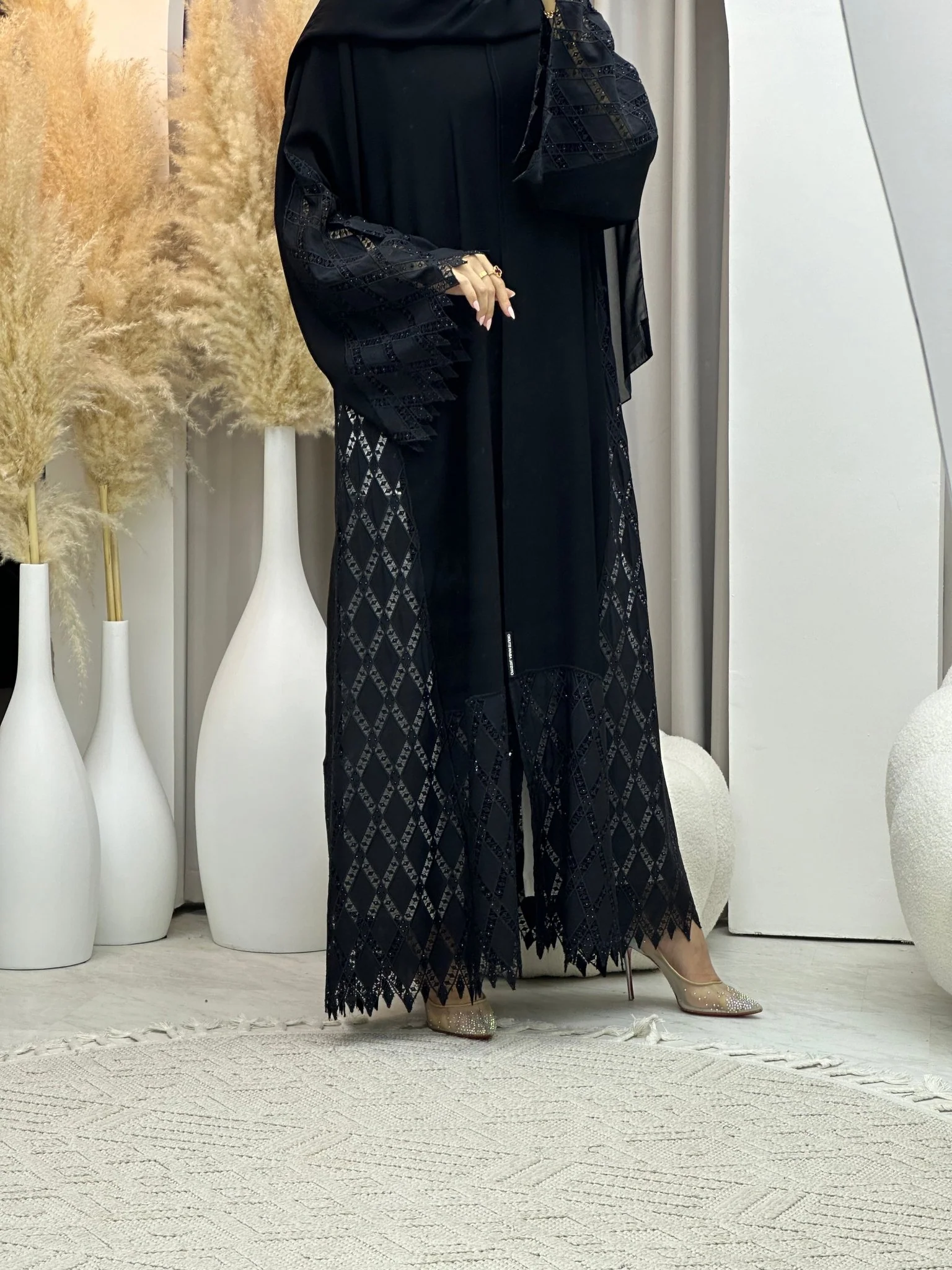 C 0056 Black Abaya - Image 7