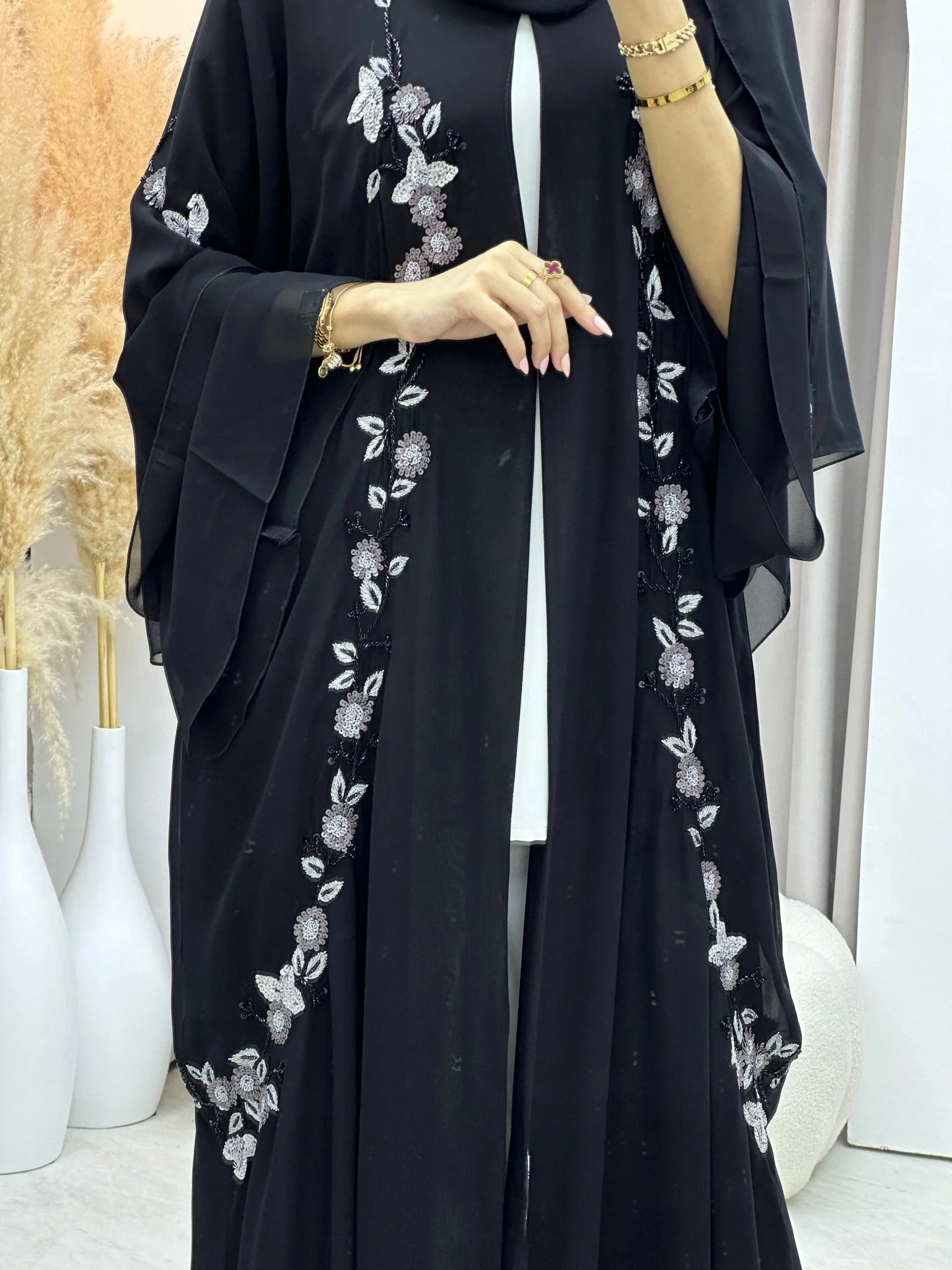 C 0066 Black Abaya - Image 3