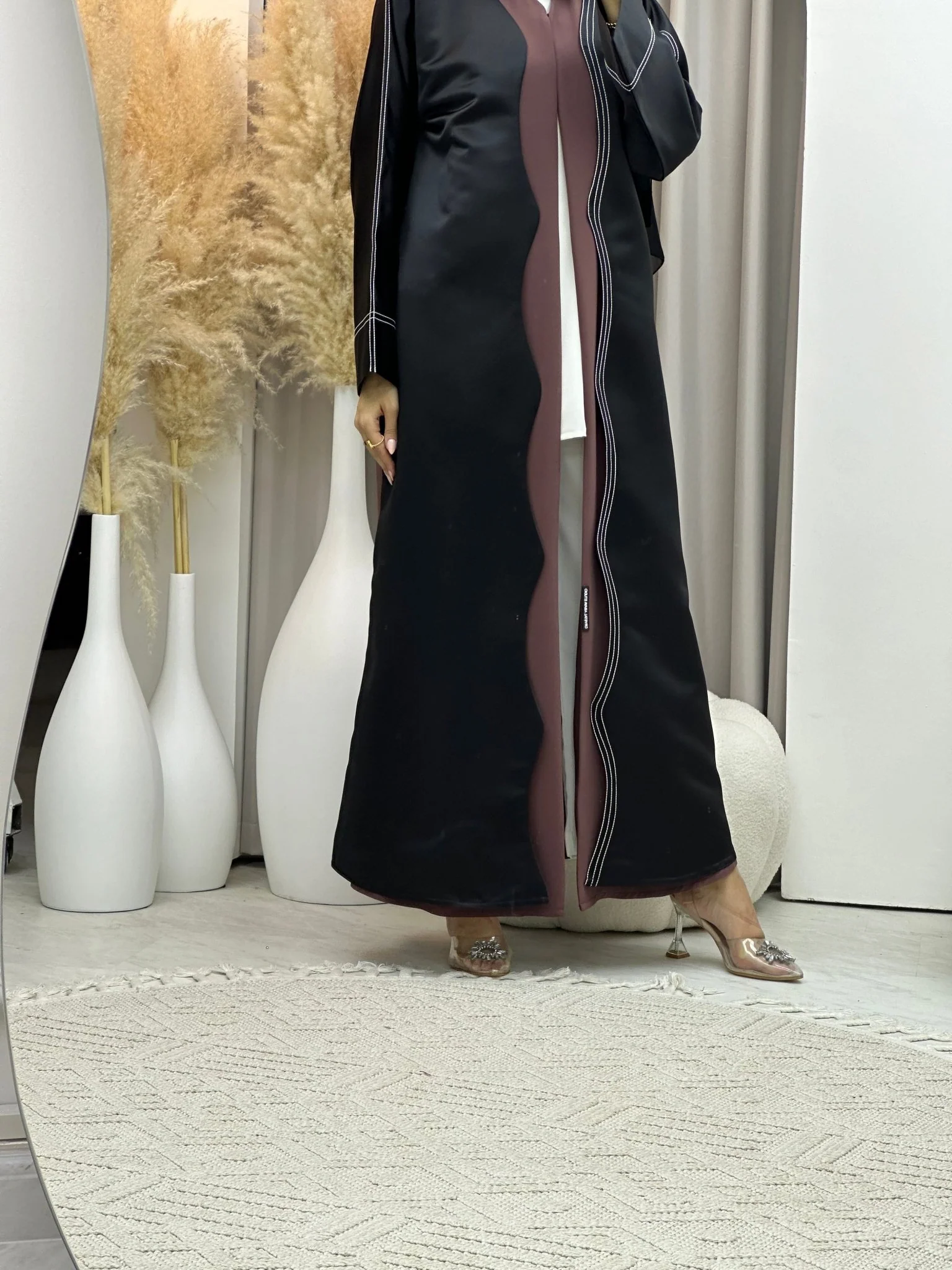C 0067-02 Black Purple Abaya - Image 9