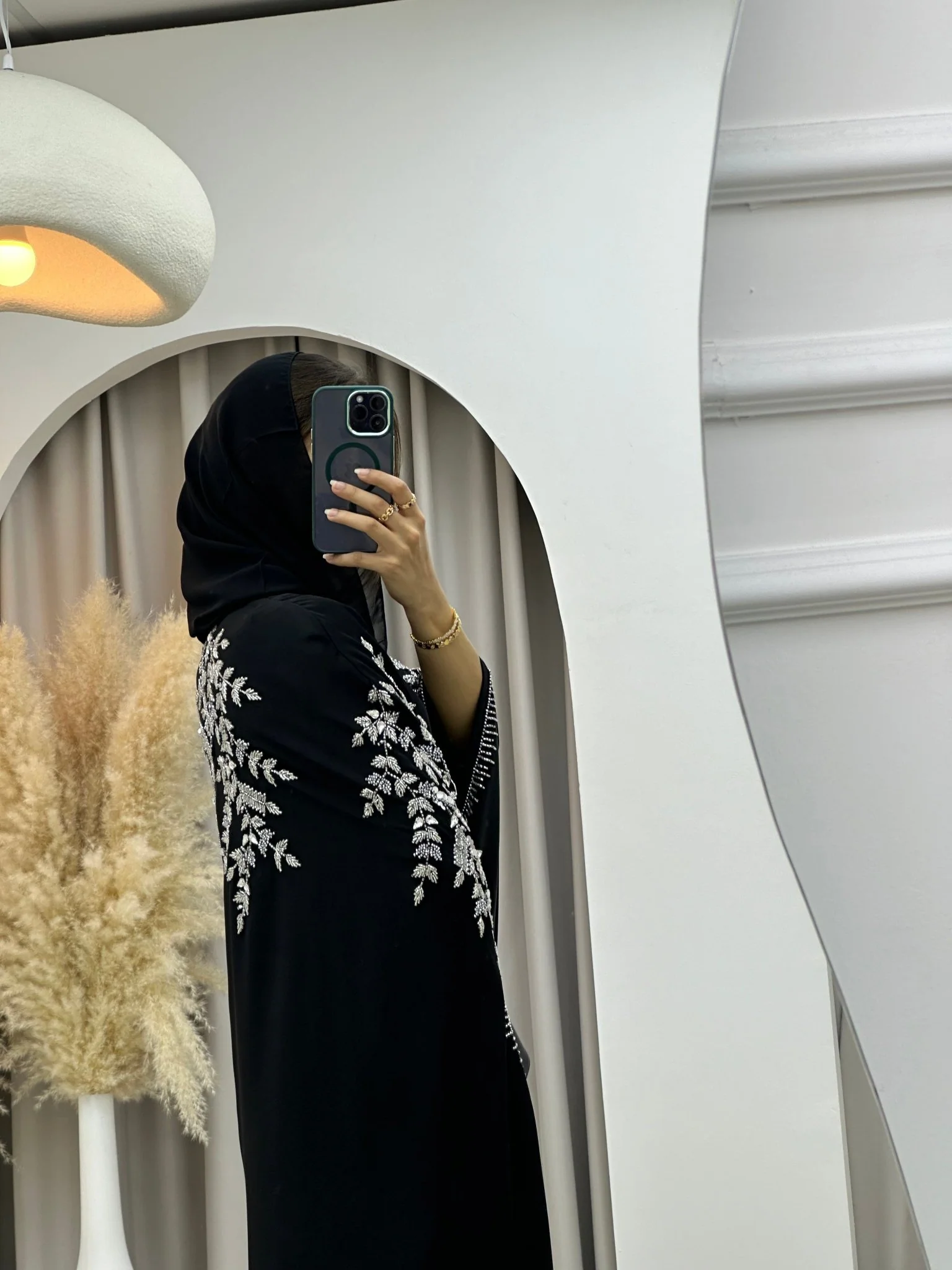 C 0097 Black Wedding Abaya - Image 7
