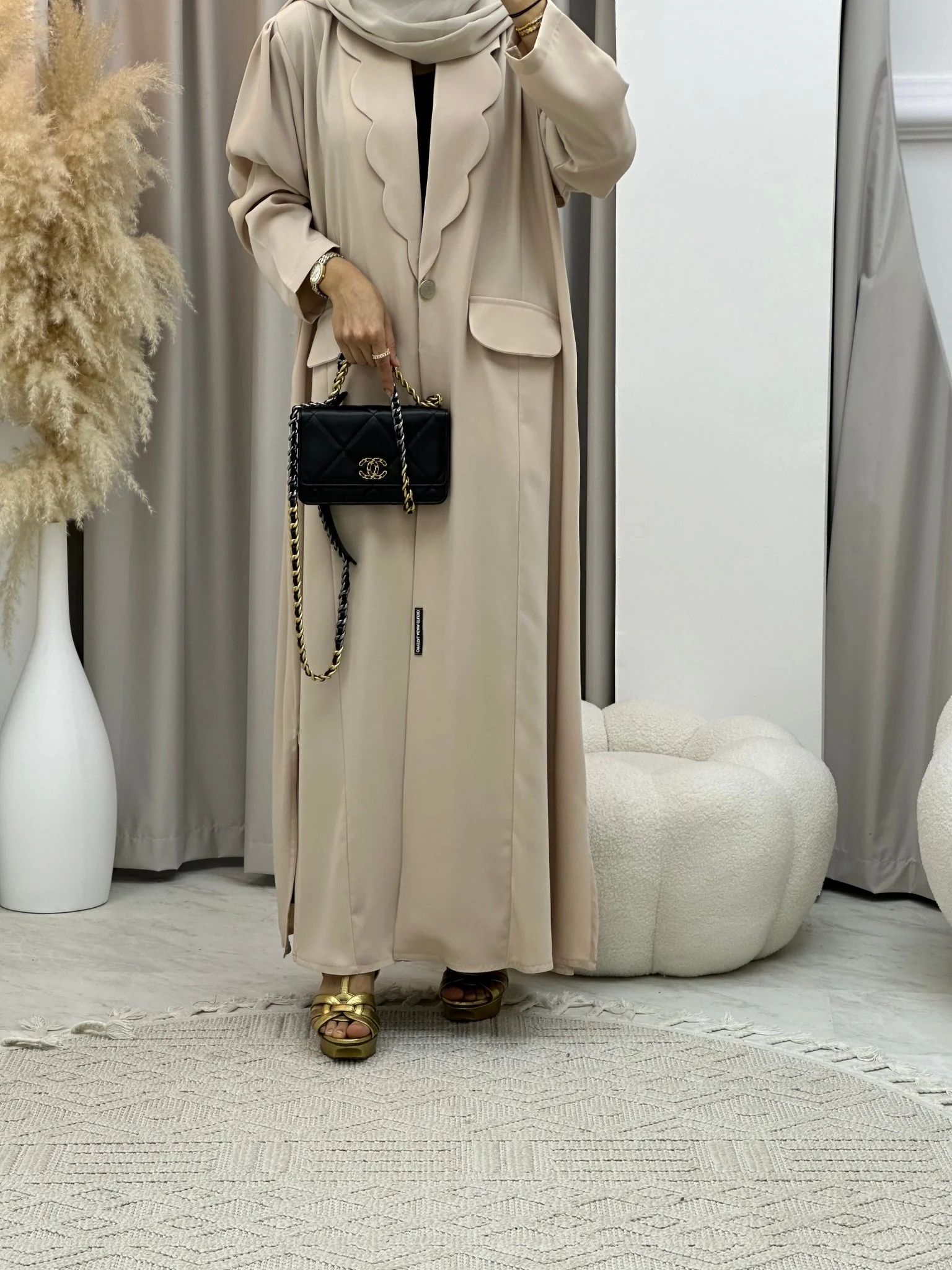 C 0133-05 Nude Coat Abaya - Image 11
