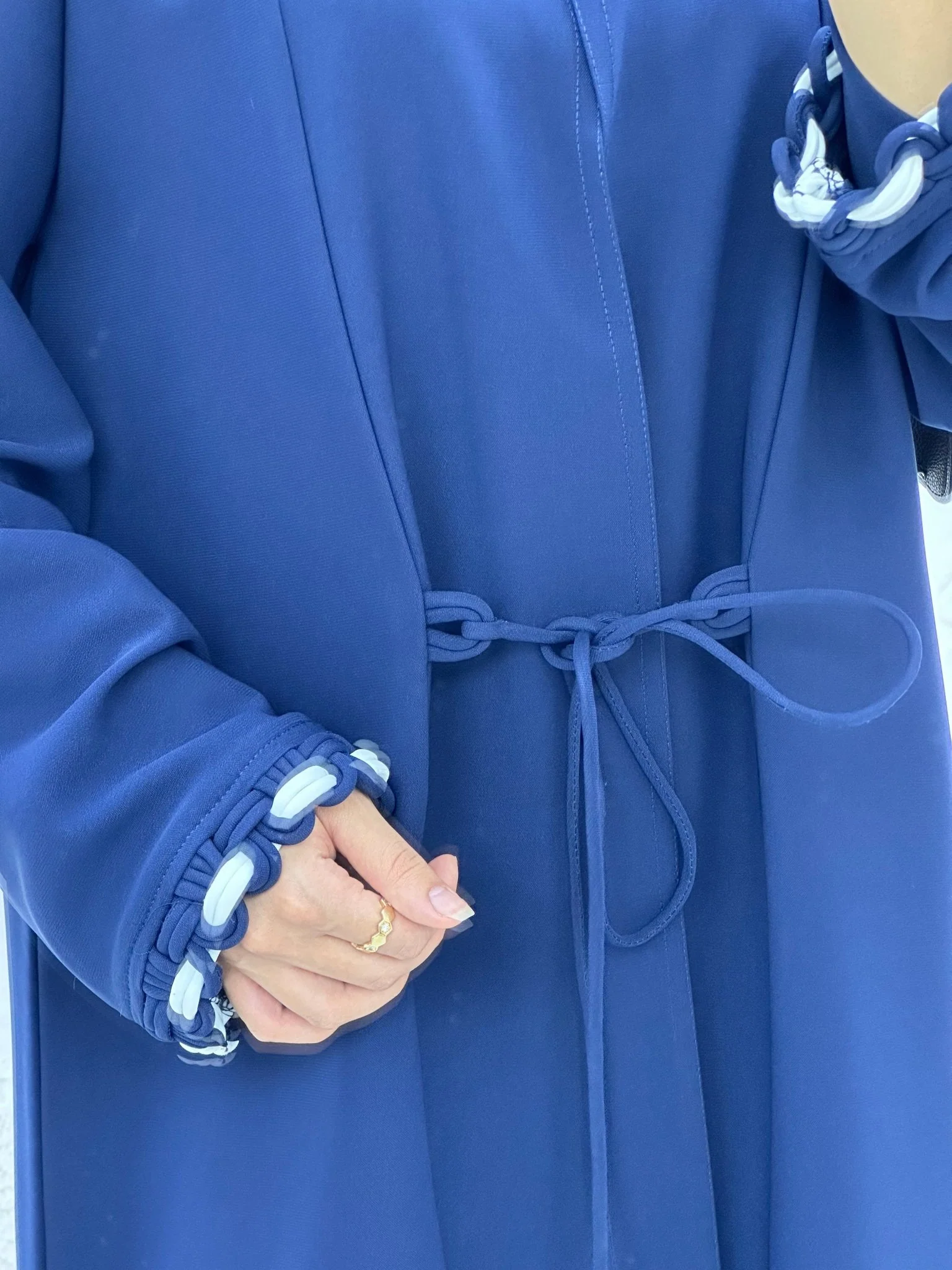 C 0136 Blue Tie Knot Abaya - Image 8