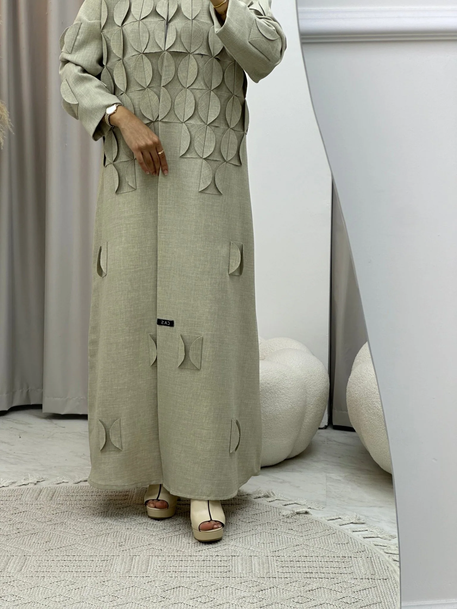 C 0156 Beige Abaya - Image 3