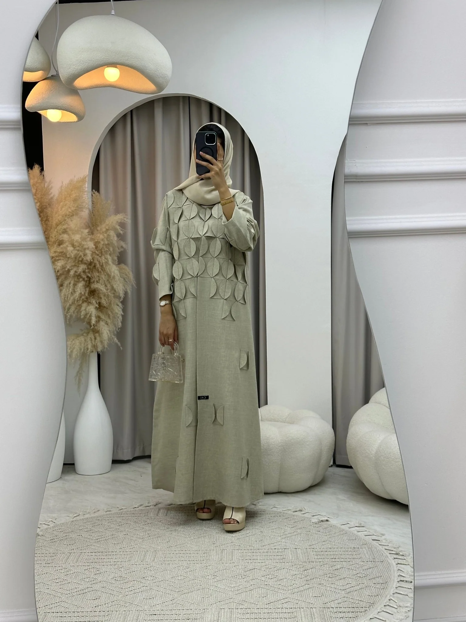C 0156 Beige Abaya - Image 4