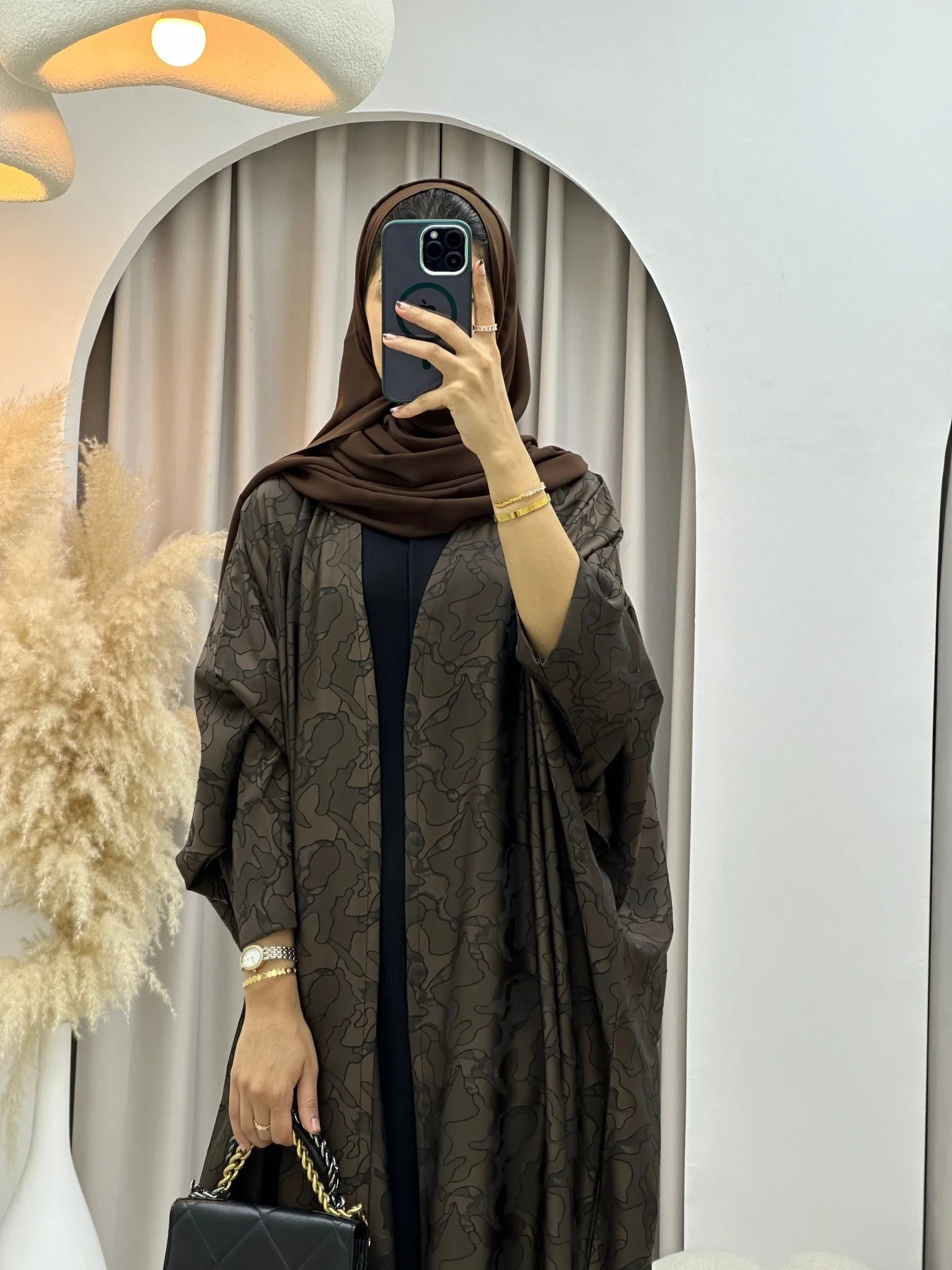 C 0159-04 Brown Camo Bisht Abaya - Image 3