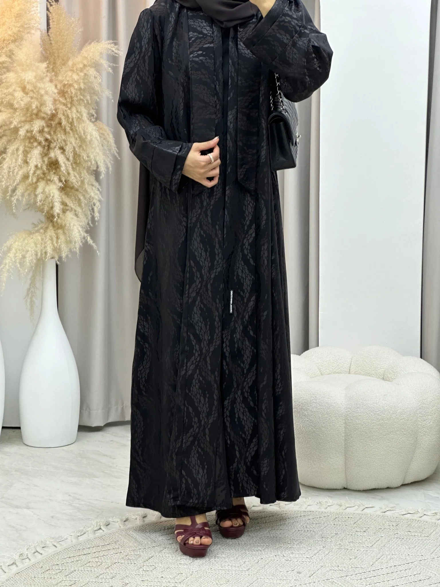 C 0161-02 Barley Dark Brown Abaya - Image 9