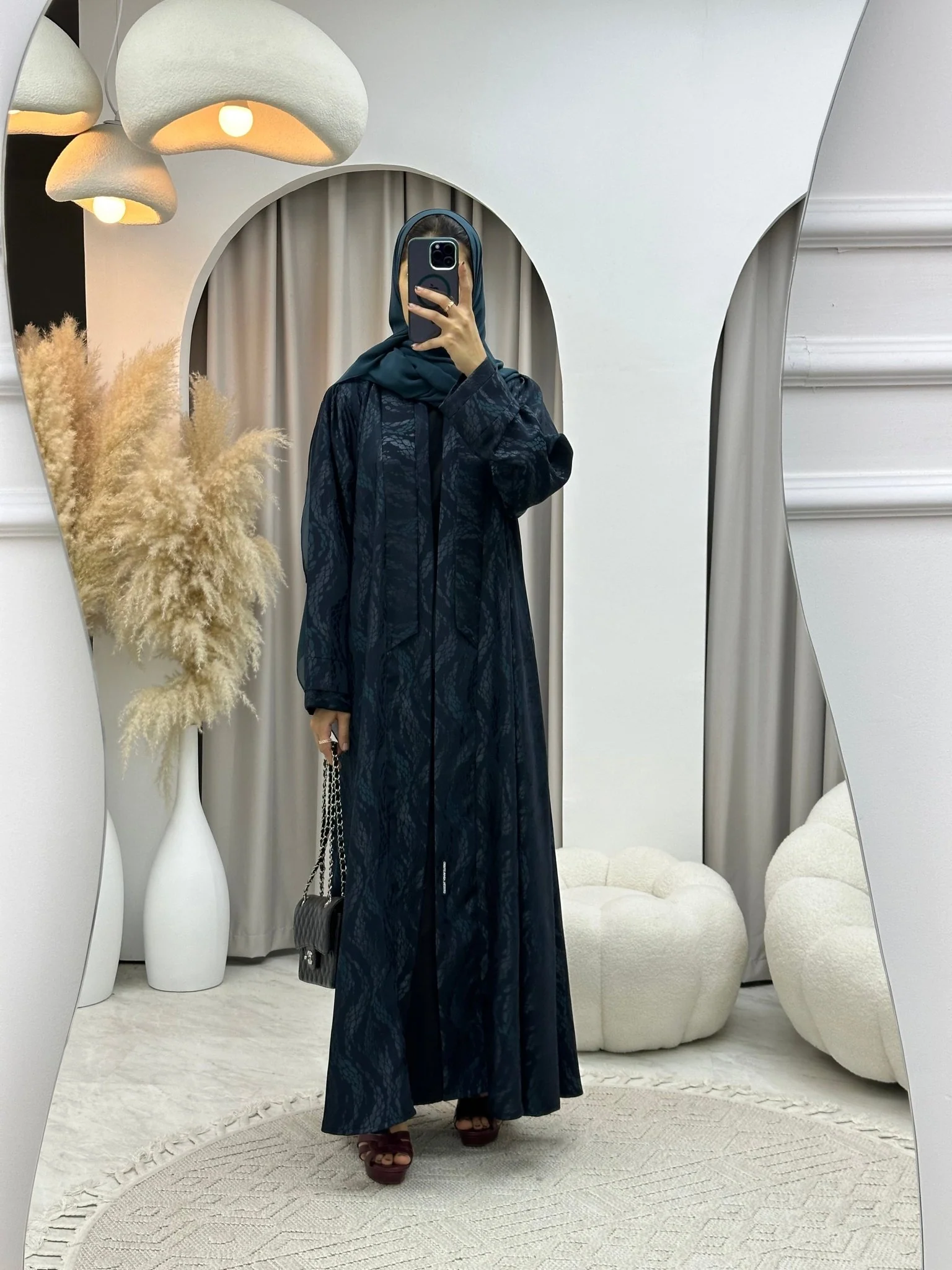 C 0161-04 Barley Turquoise Abaya - Image 3