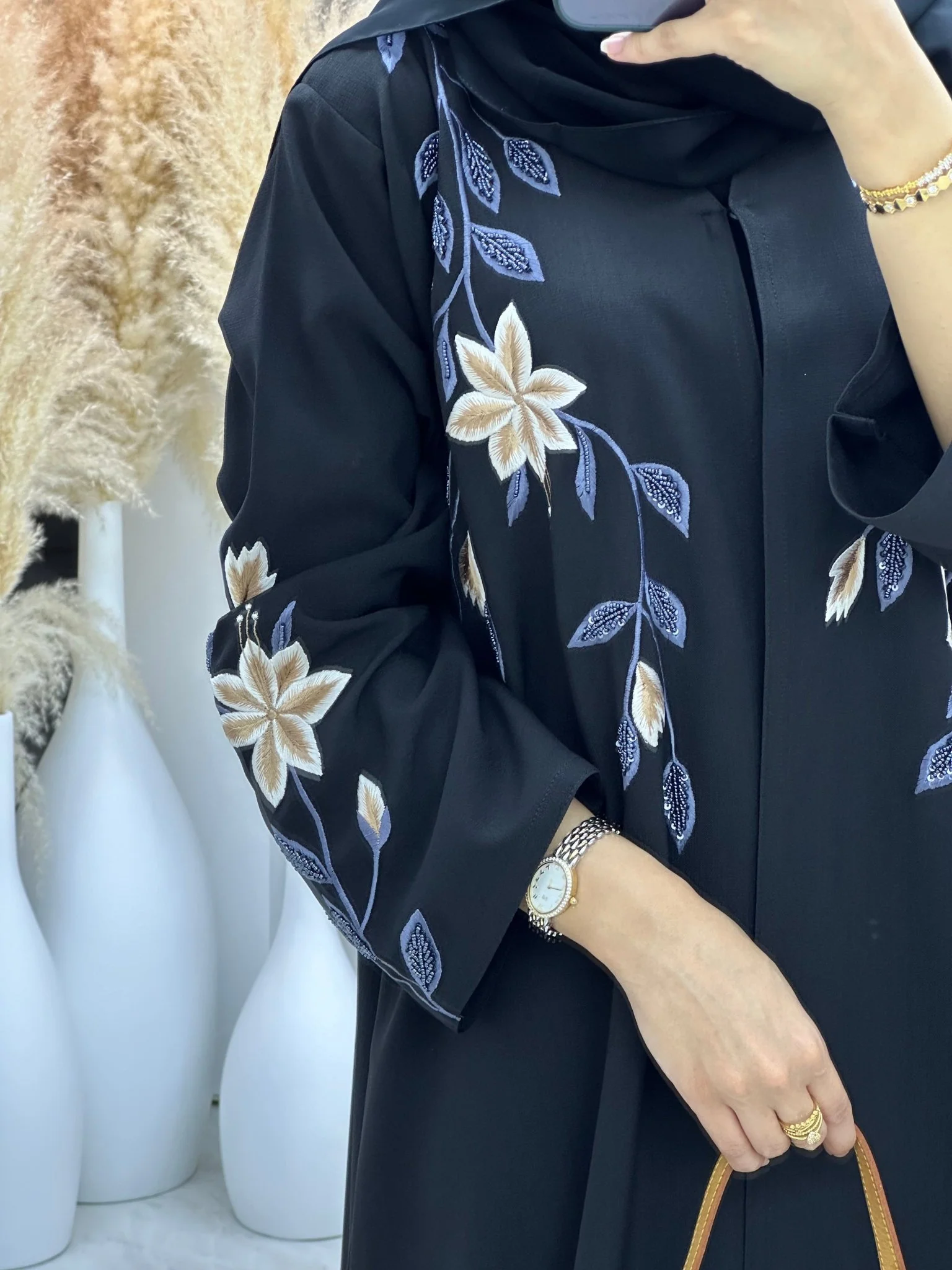 C 0214 Black Abaya - Image 2