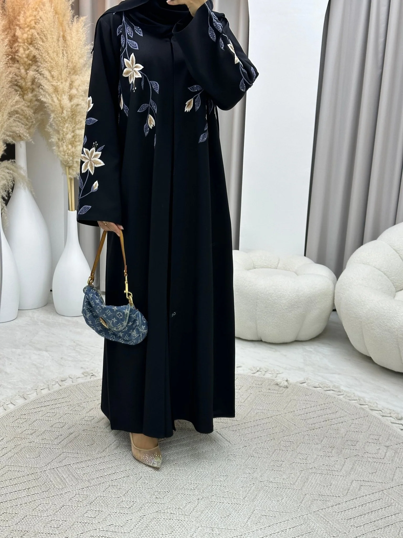 C 0214 Black Abaya - Image 3