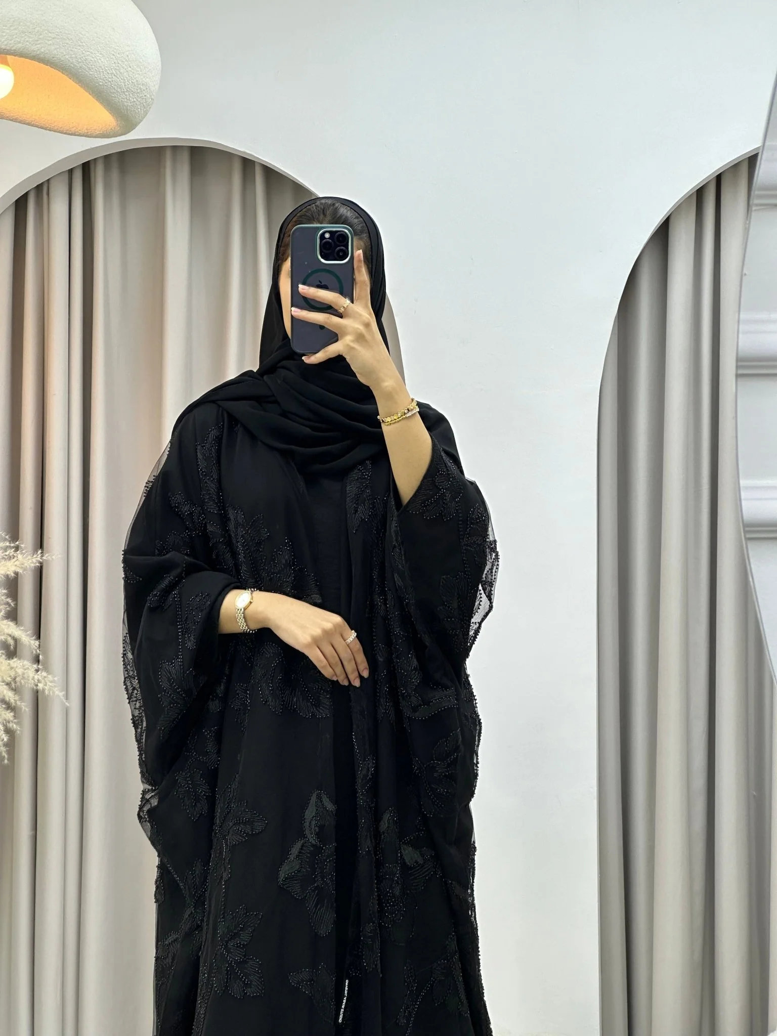 C 0217-02 Black Bisht Abaya - Image 3