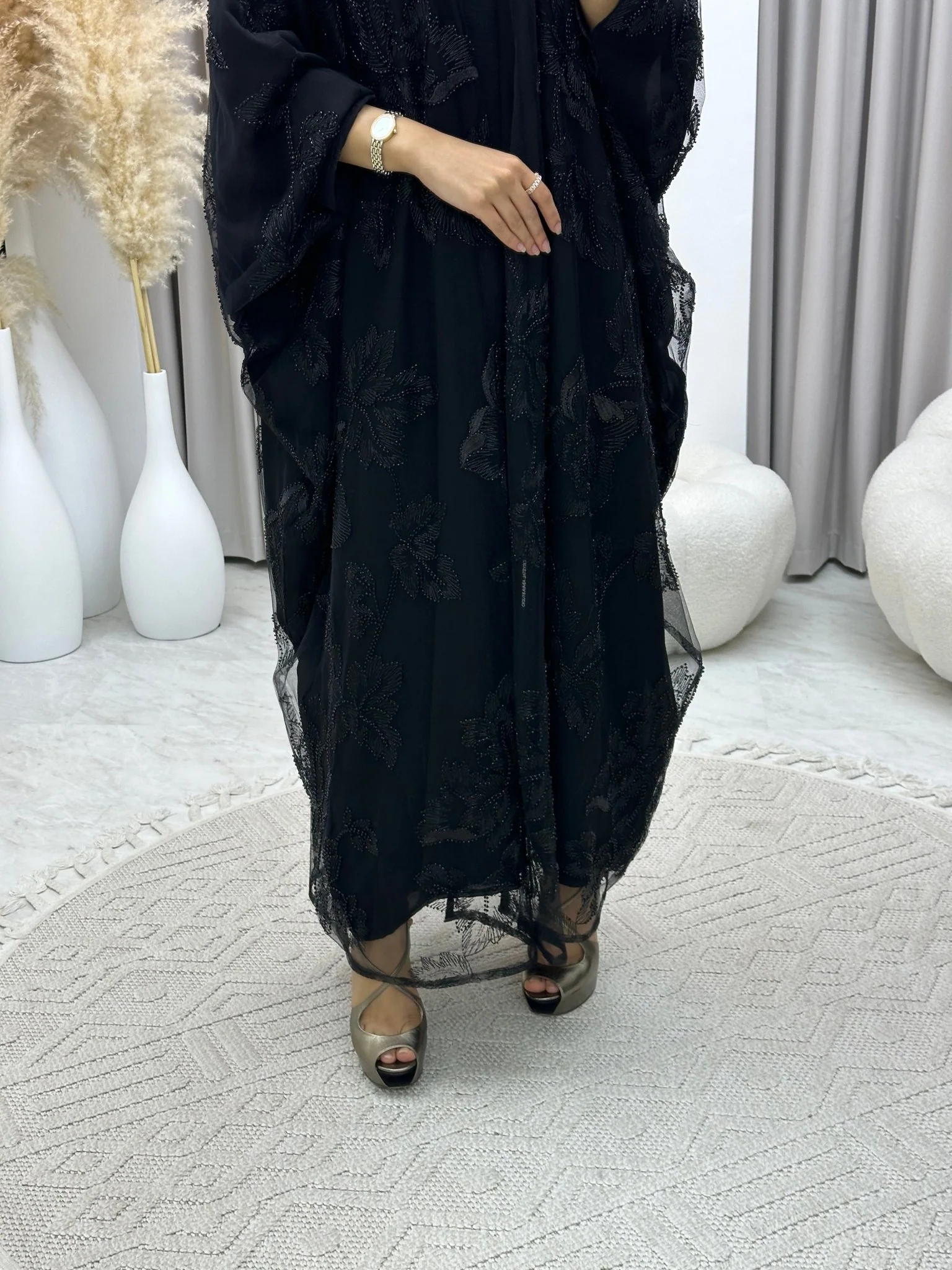 C 0217-02 Black Bisht Abaya - Image 6