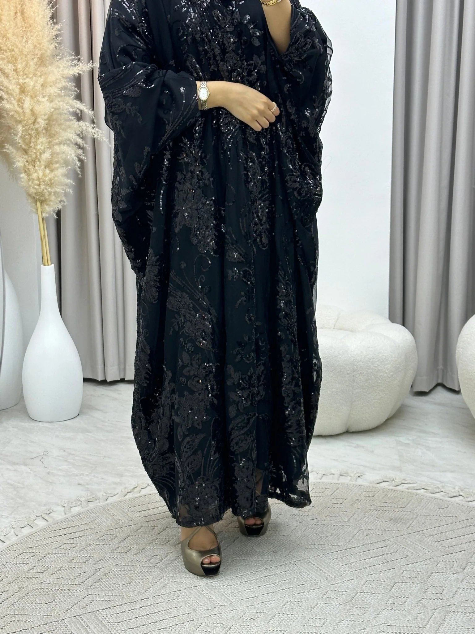 C 0217-03 Black Bisht Abaya - Image 3