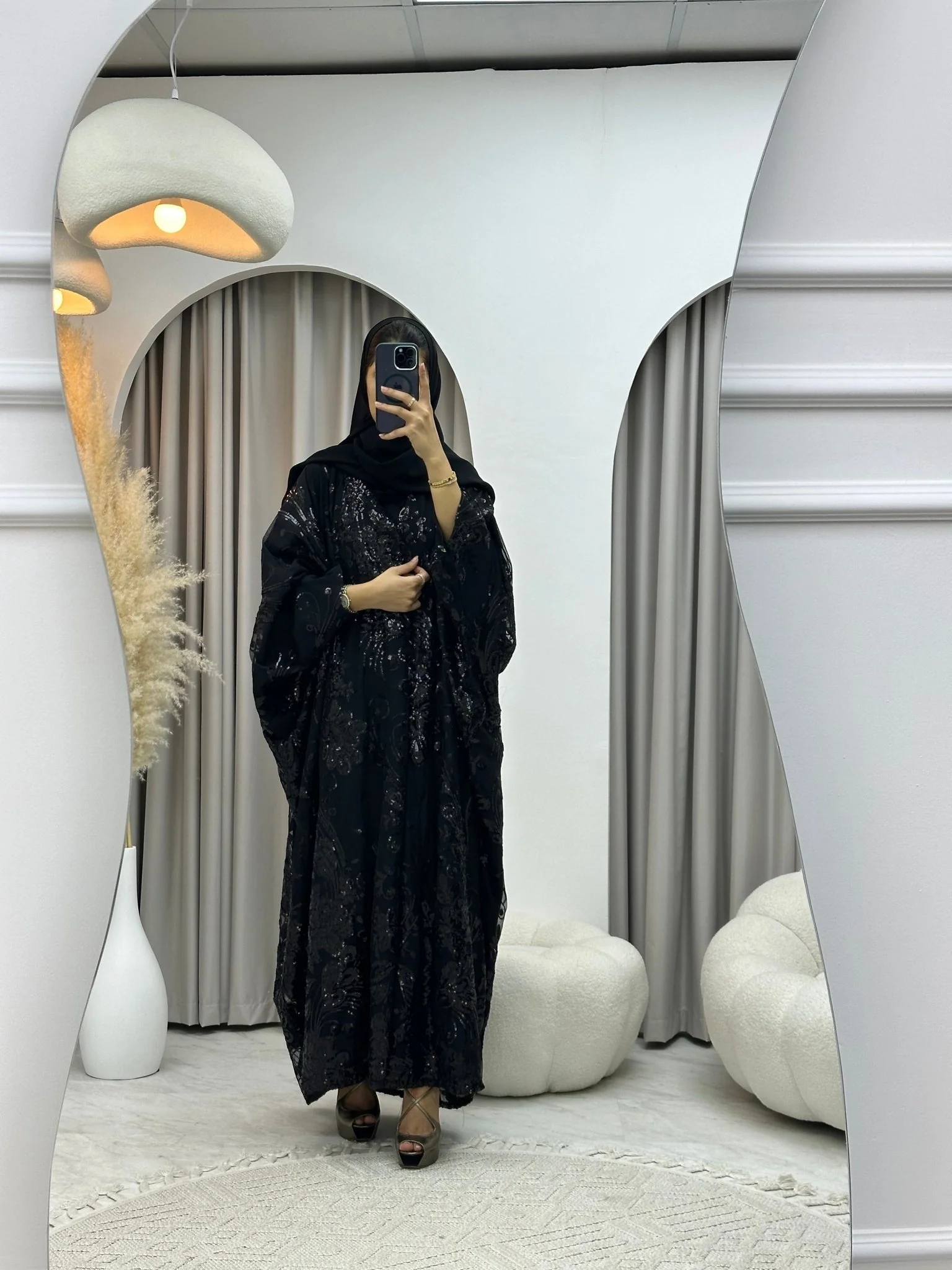 C 0217-03 Black Bisht Abaya - Image 5