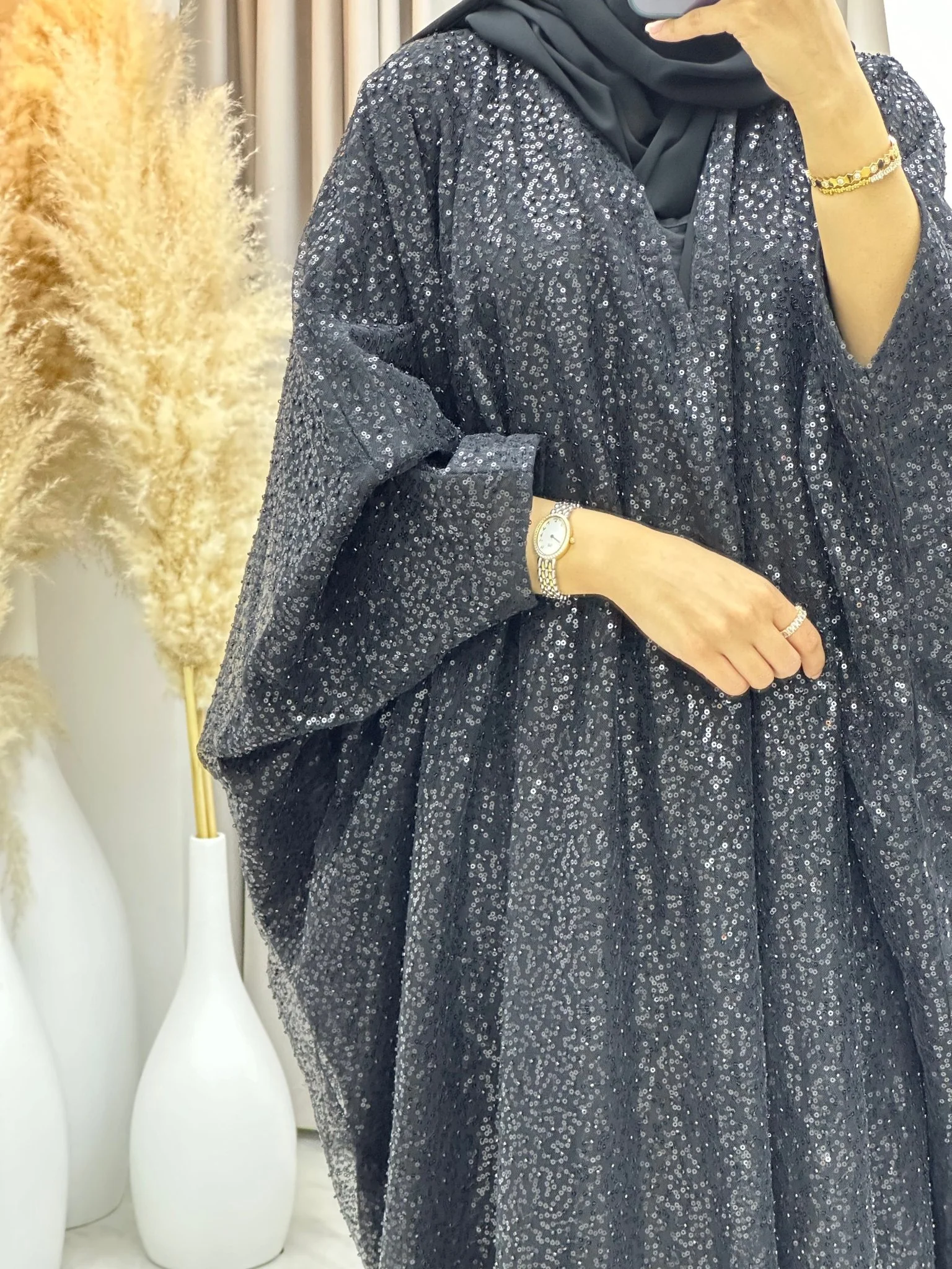 C 0217-04 Black Bisht Abaya - Image 2