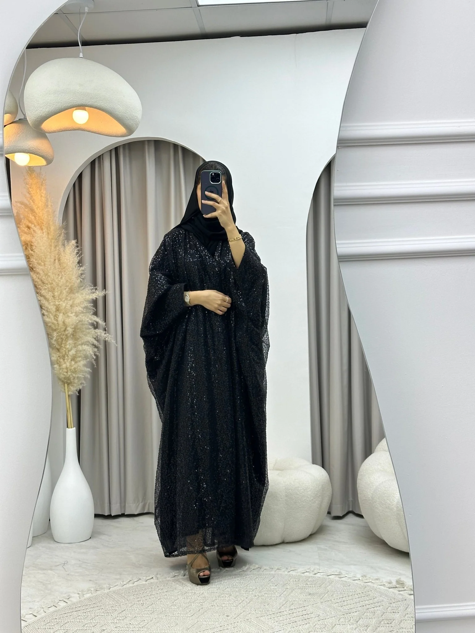 C 0217-04 Black Bisht Abaya - Image 3