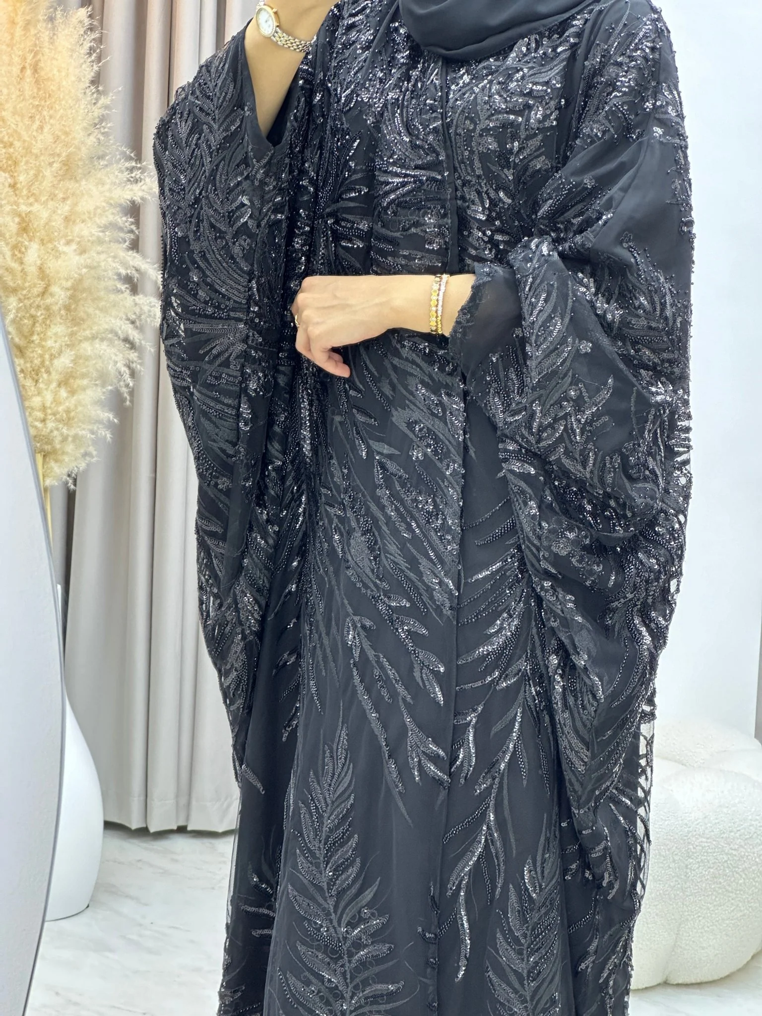C 0217-05 Black Bisht Abaya - Image 2