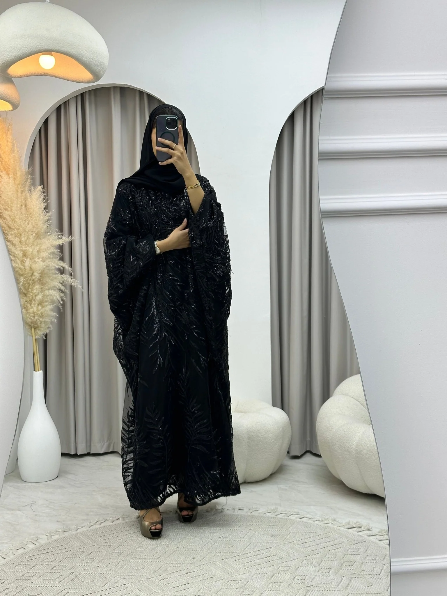 C 0217-05 Black Bisht Abaya - Image 5