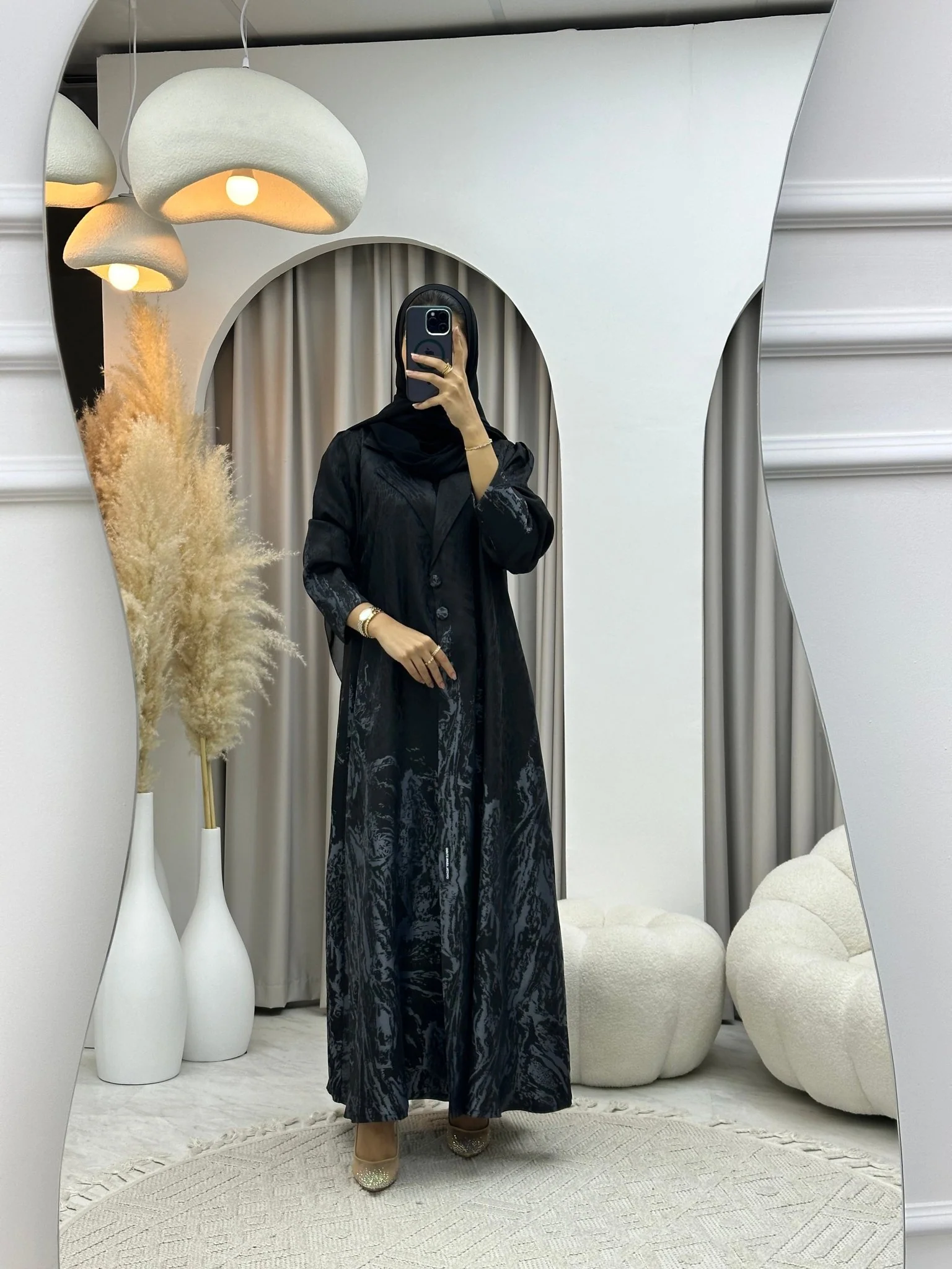 C 0218-02 Grey Kloosh Abaya - Image 4