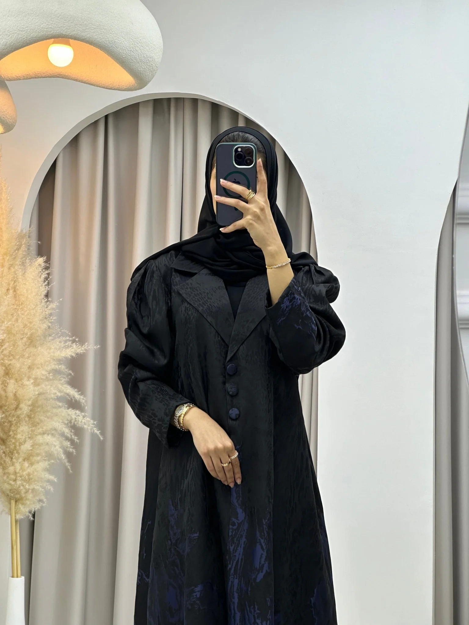 C 0218-02 Navy Blue Kloosh Abaya - Image 6