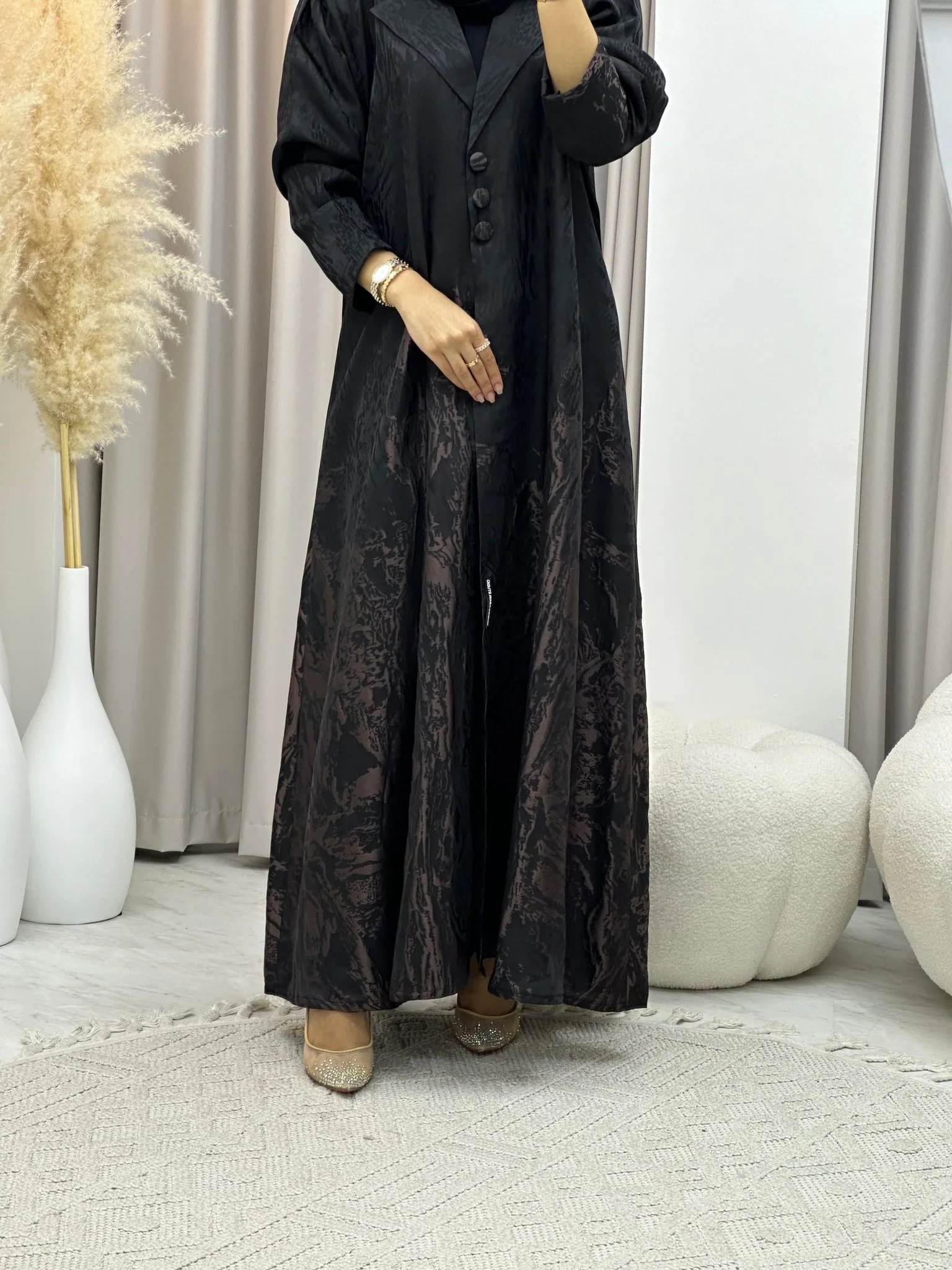 C 0218-02 Rose Gold Kloosh Abaya