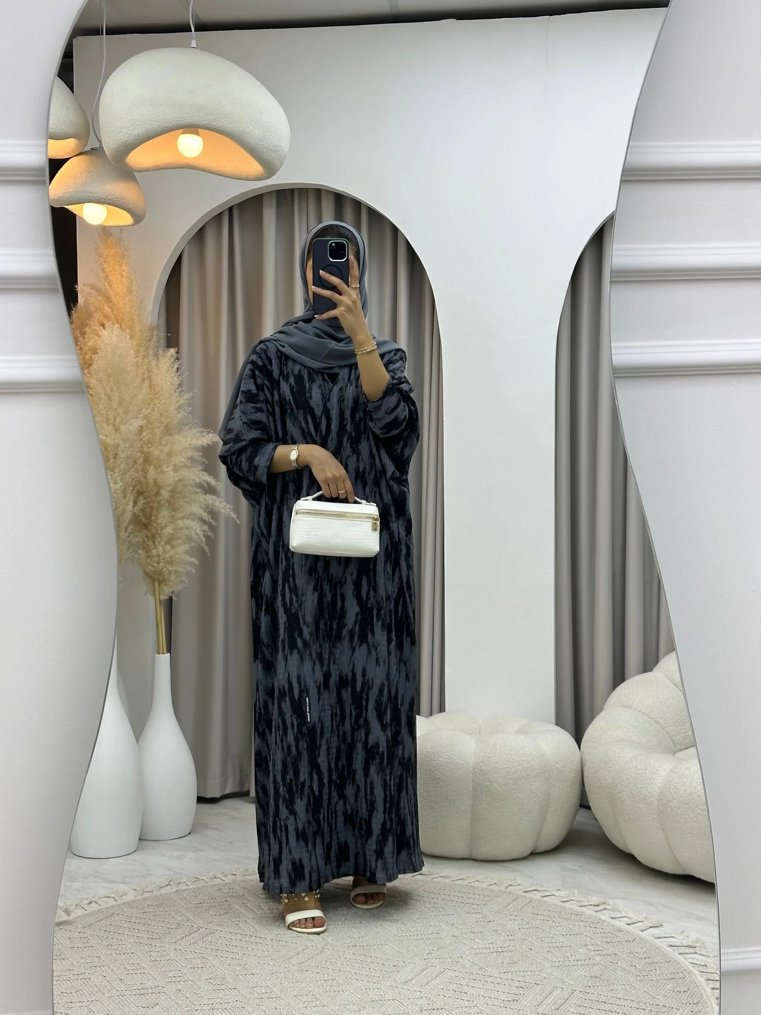 C 0229-02 Smoky Grey Abaya - Image 4