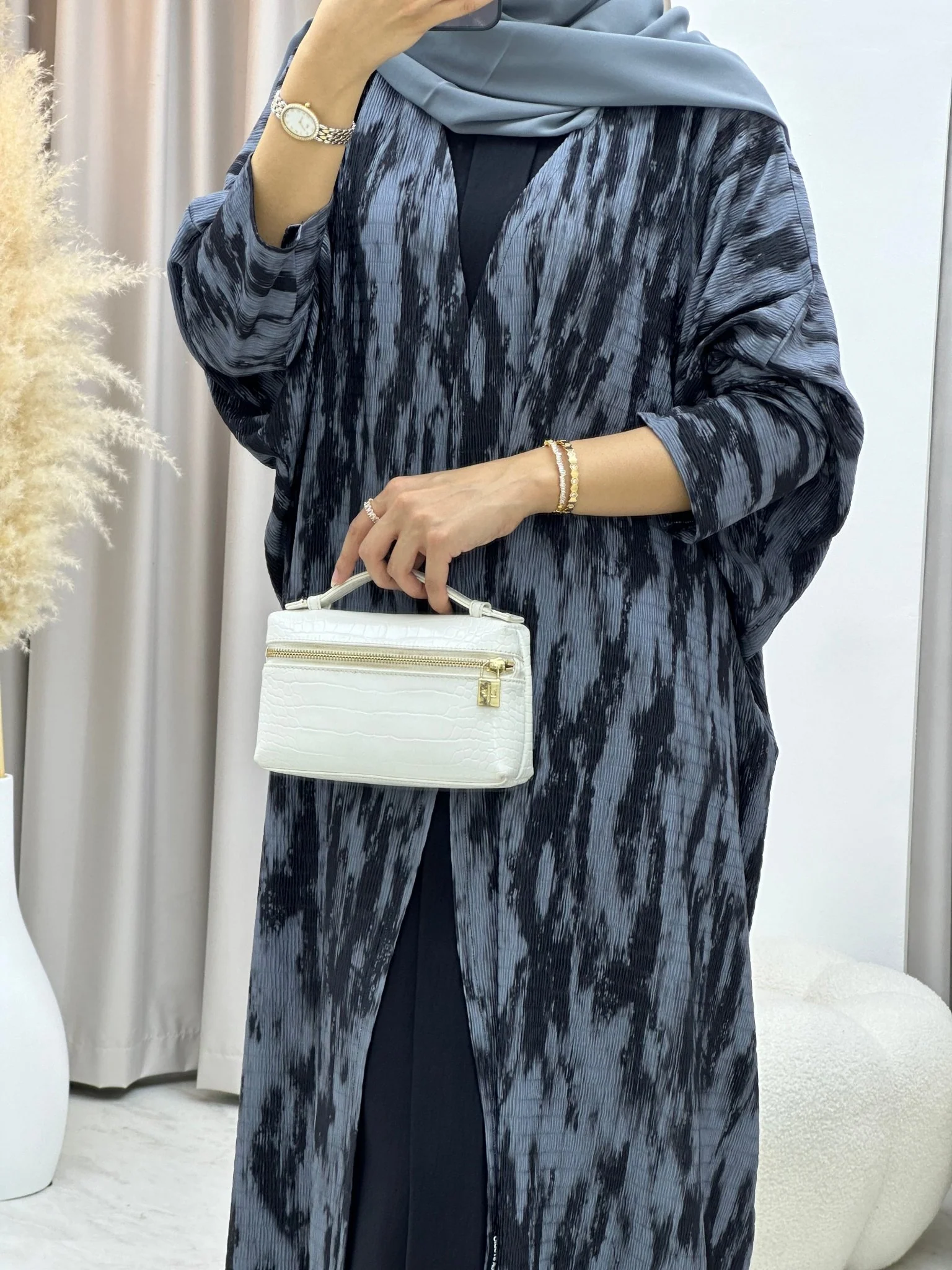 C 0229-02 Smoky Grey Abaya - Image 6