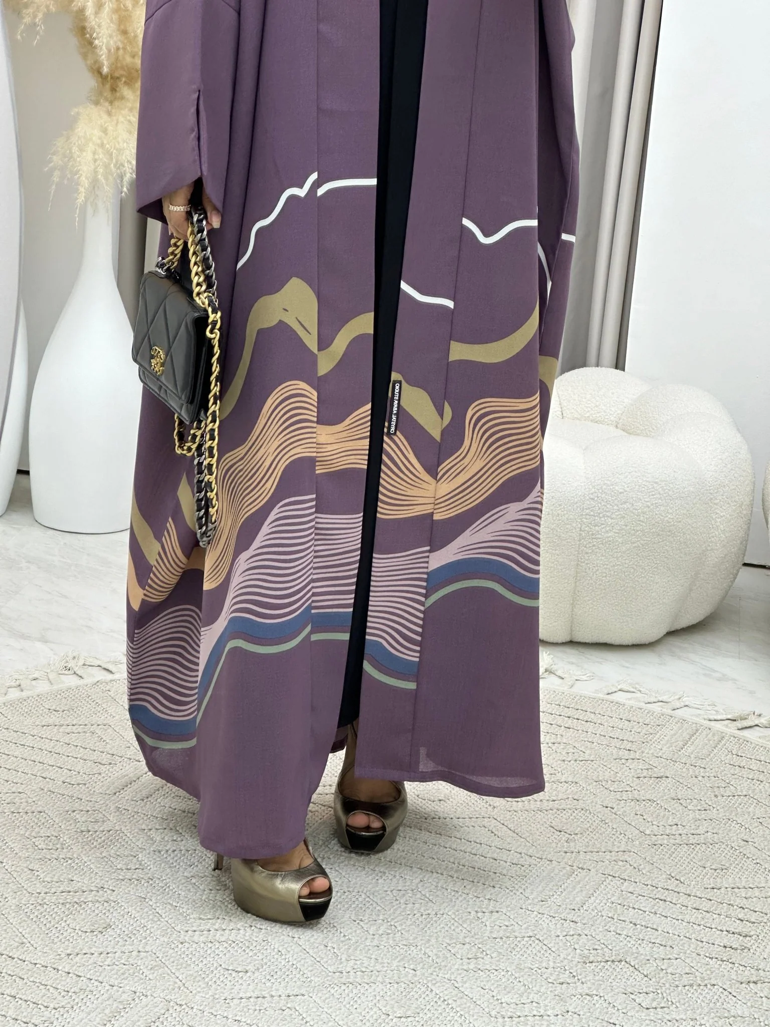 C 0248-01 Purple Wavy Abaya - Image 5