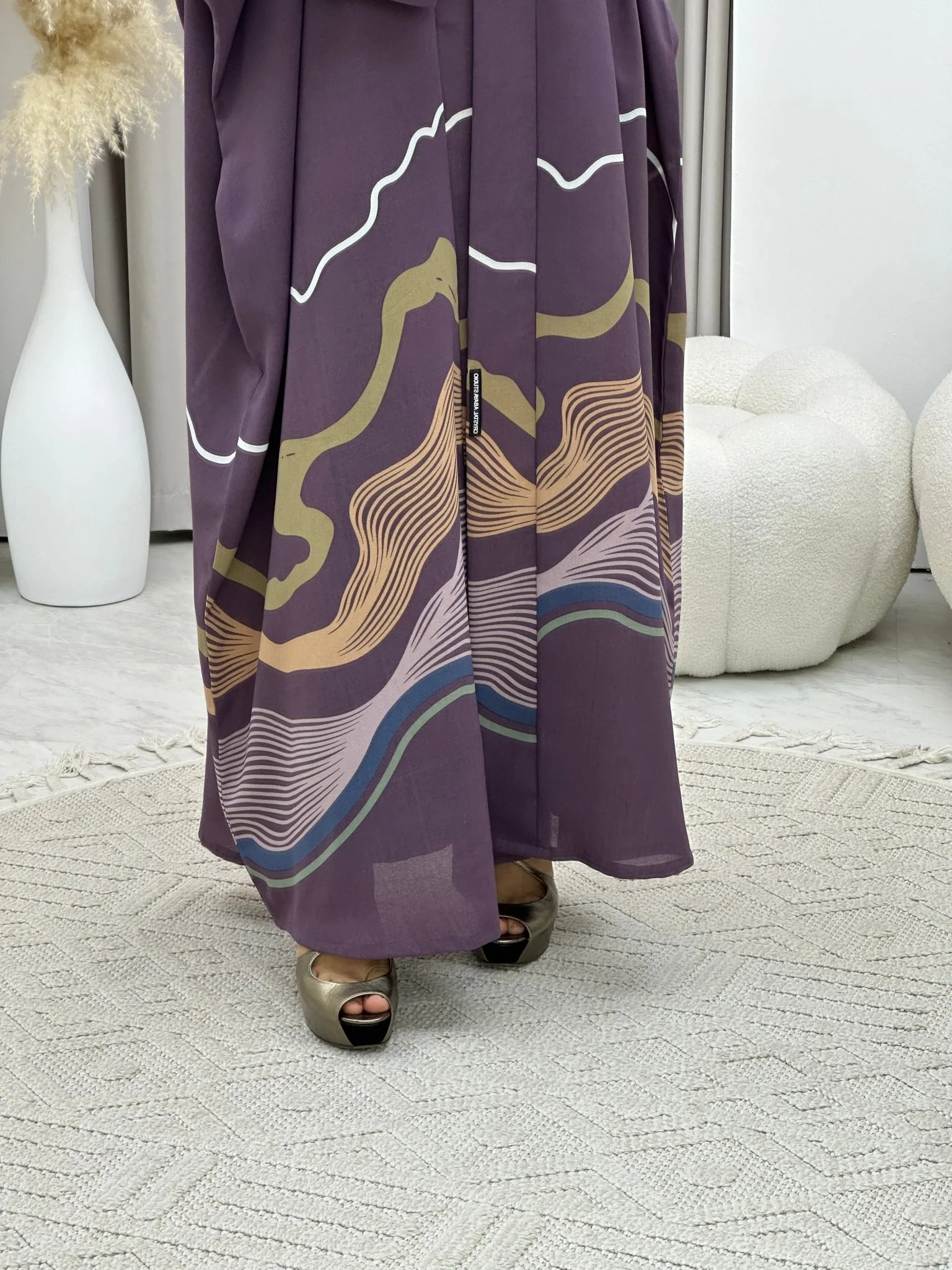 C 0248-01 Purple Wavy Abaya - Image 7