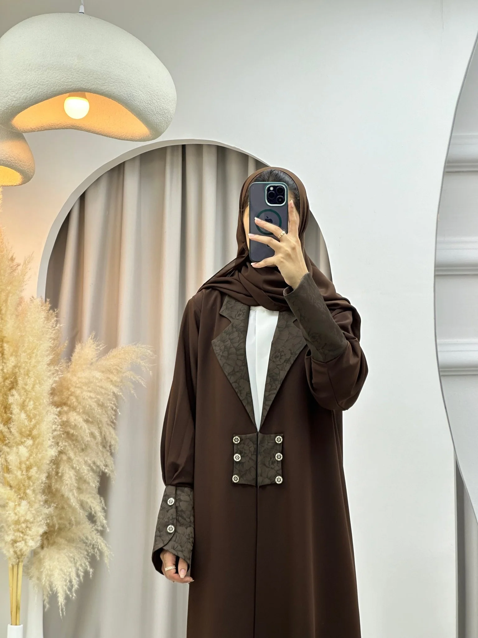C 0254 Brown Coat Abaya - Image 7