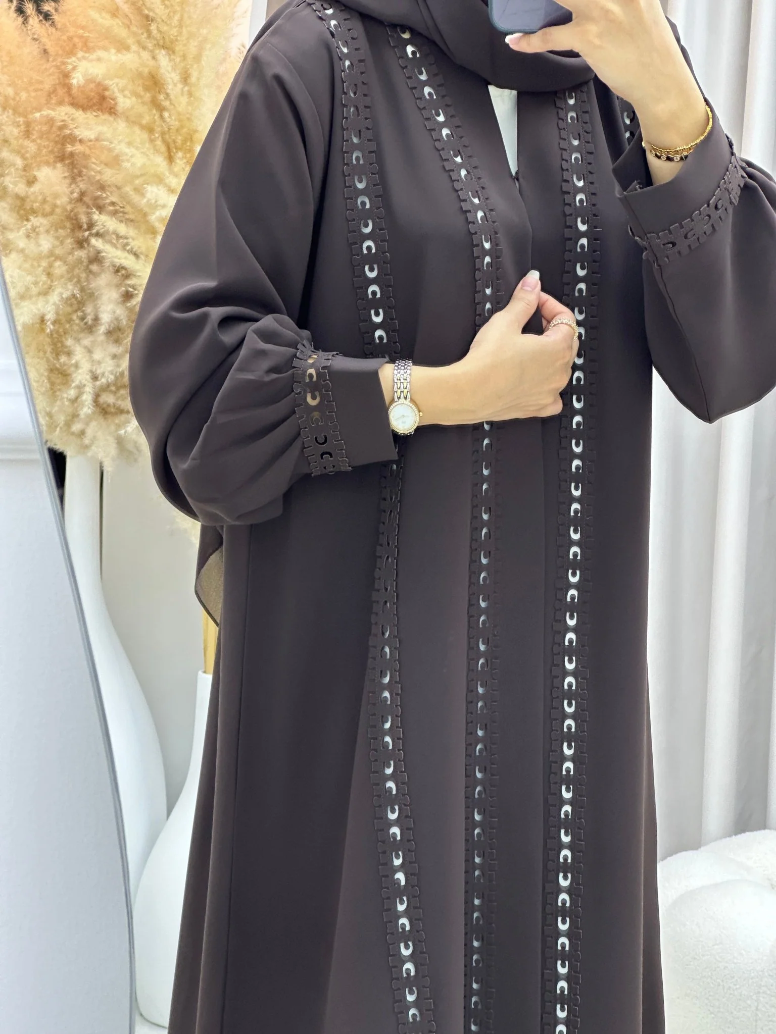C 0255 Dark Brown Abaya - Image 9