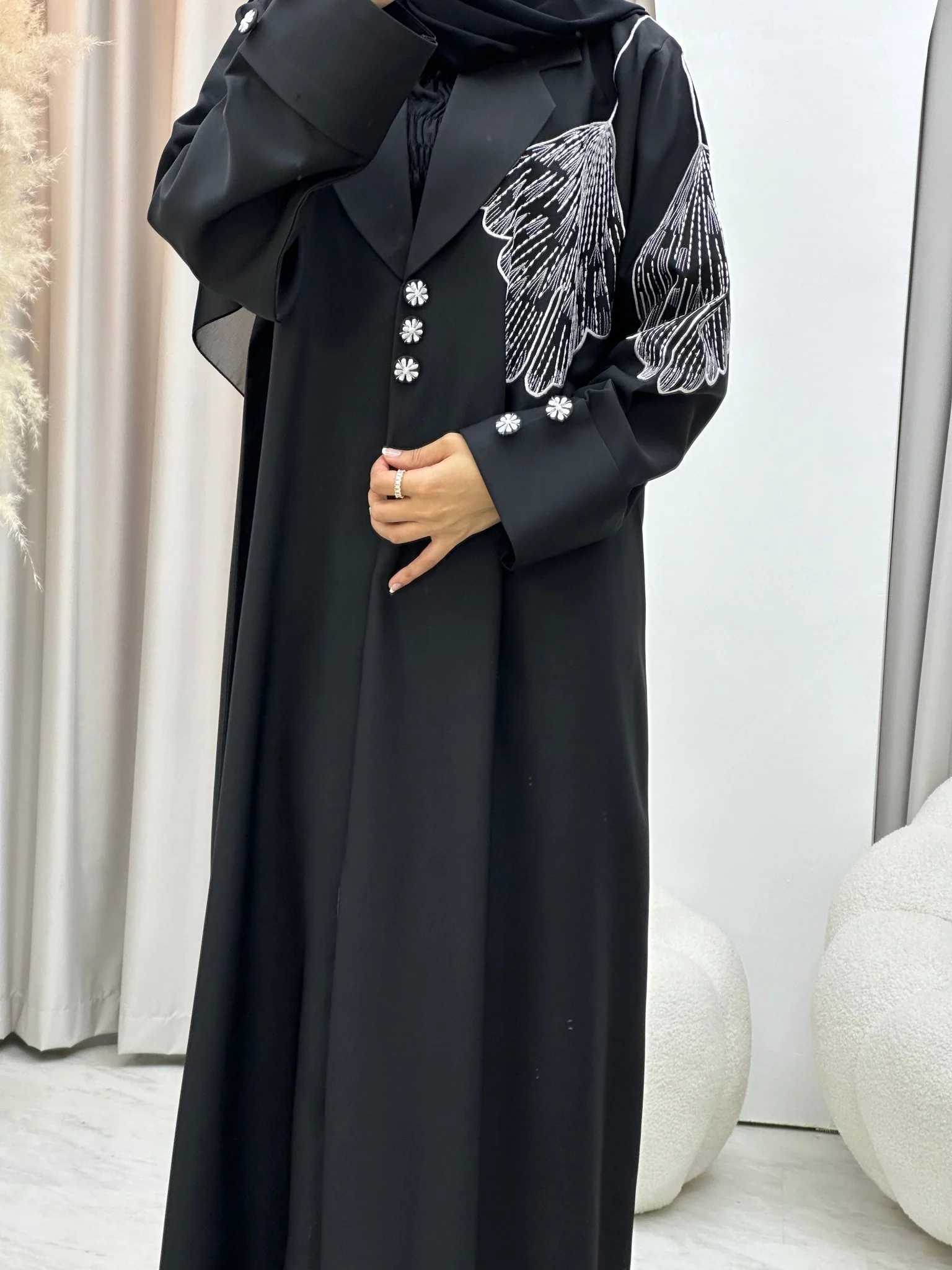 C 0309 Black Abaya - Image 2