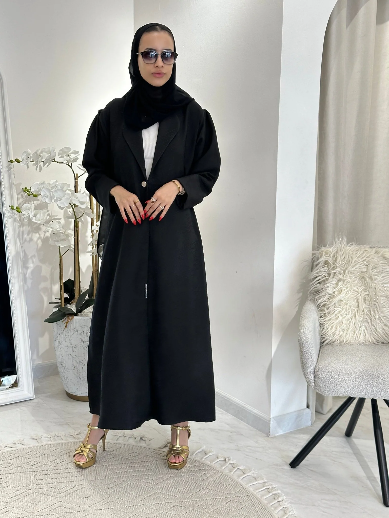 C 0342 Black Abaya - Image 3