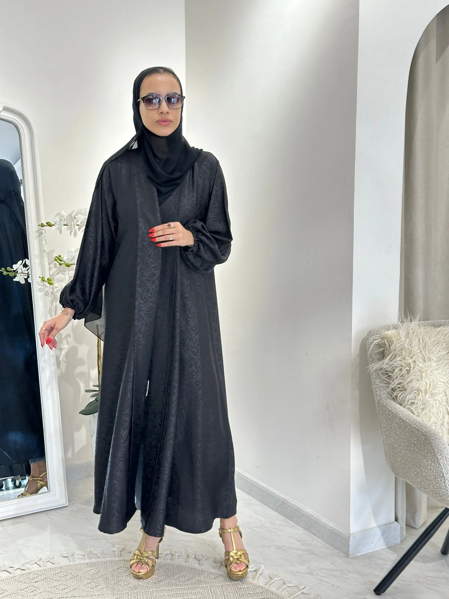 C 0346 Black Abaya - Image 3