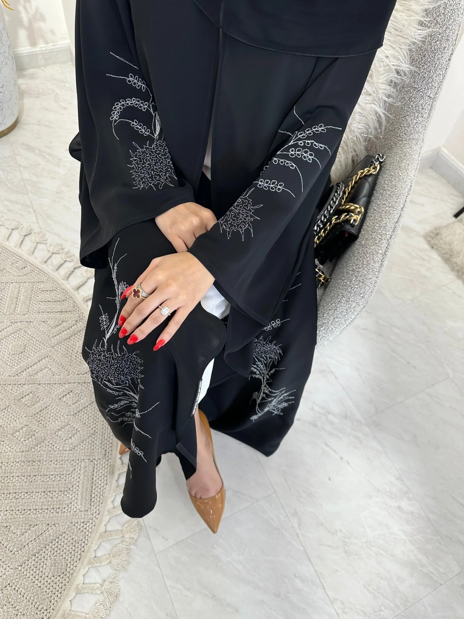 C 0351 Black Abaya - Image 8