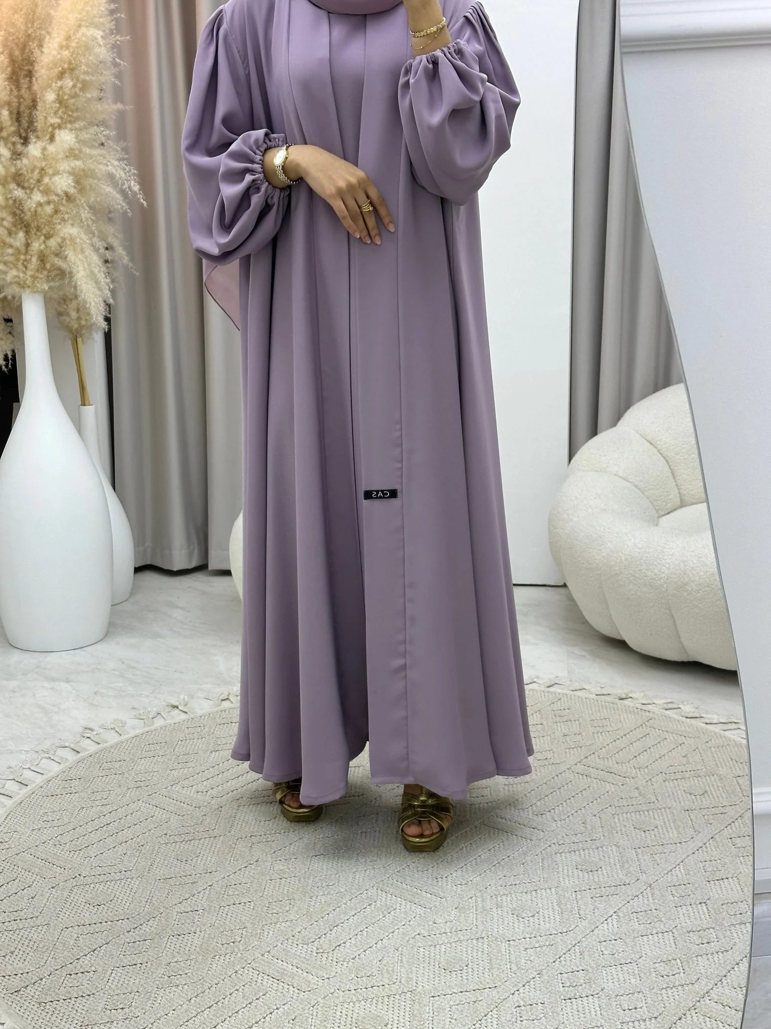 C 0373-02 Lilac Pastel Abaya - Image 3