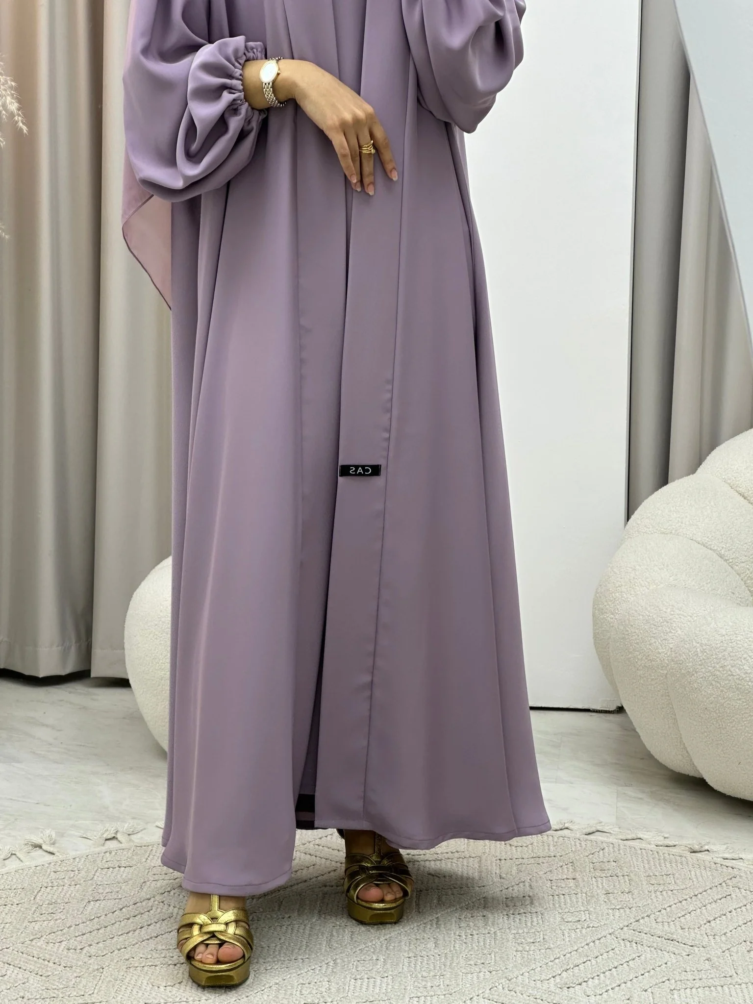 C 0373-02 Lilac Pastel Abaya - Image 4