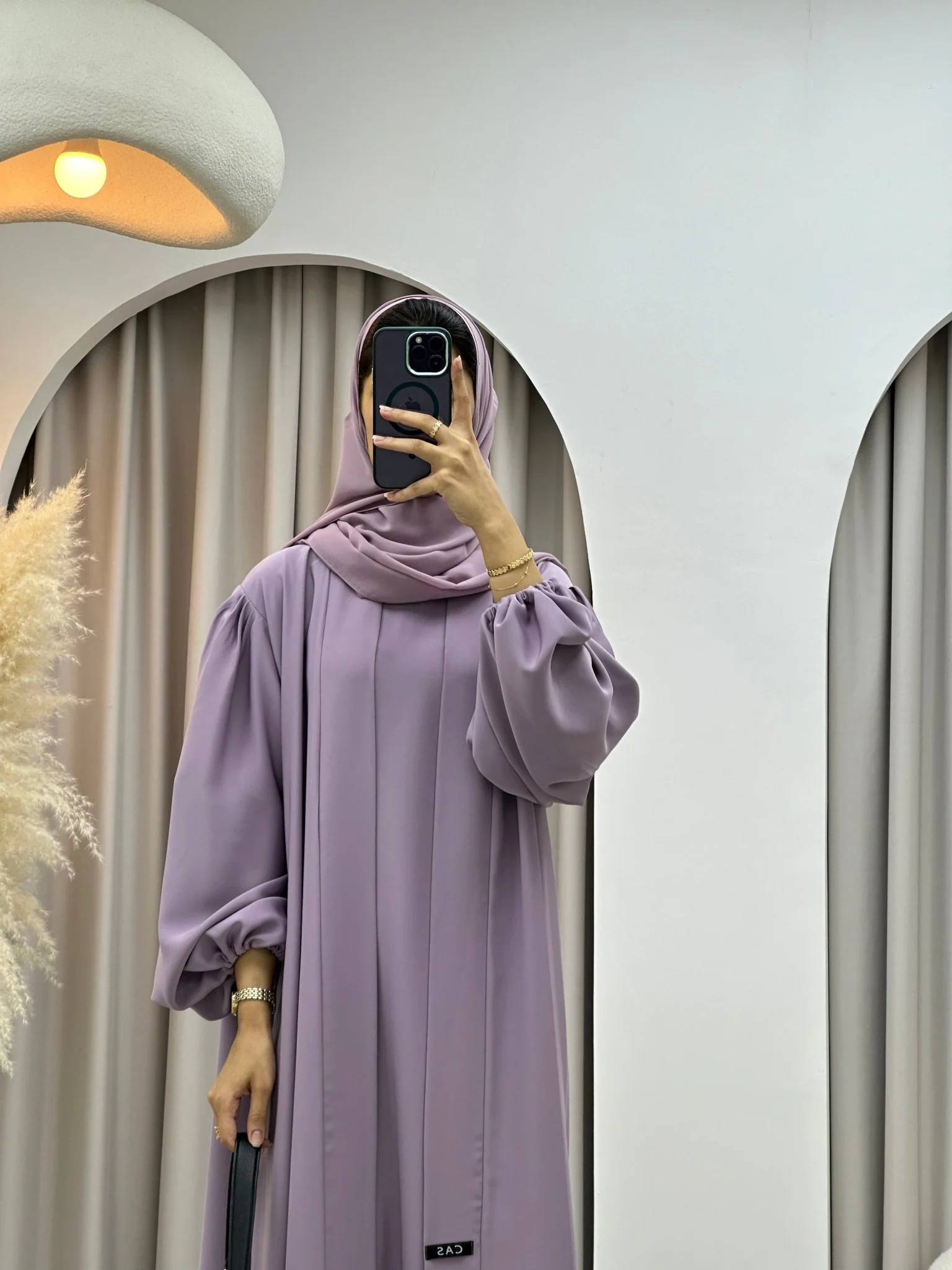 C 0373-02 Lilac Pastel Abaya - Image 6