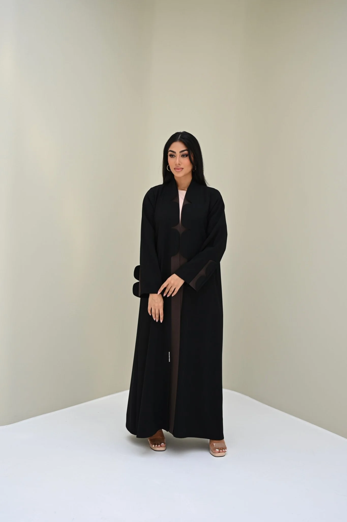 C 0515 Black Work Abaya - Image 2