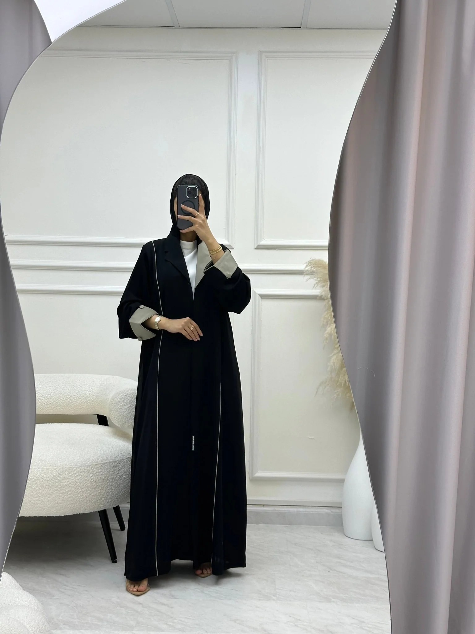 C 0614 Black Abaya - Image 3