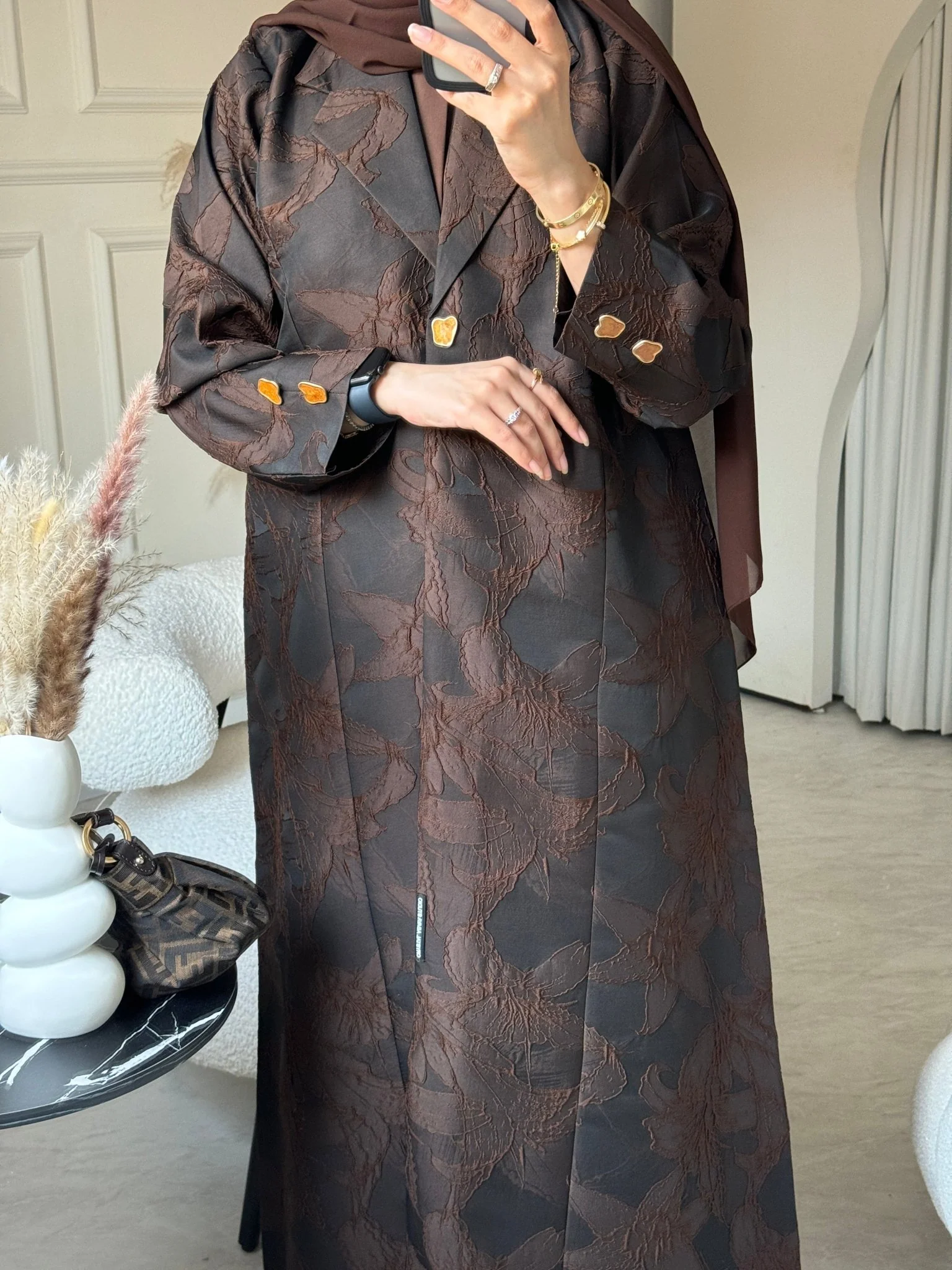 C 0622 Brown Abaya - Image 2