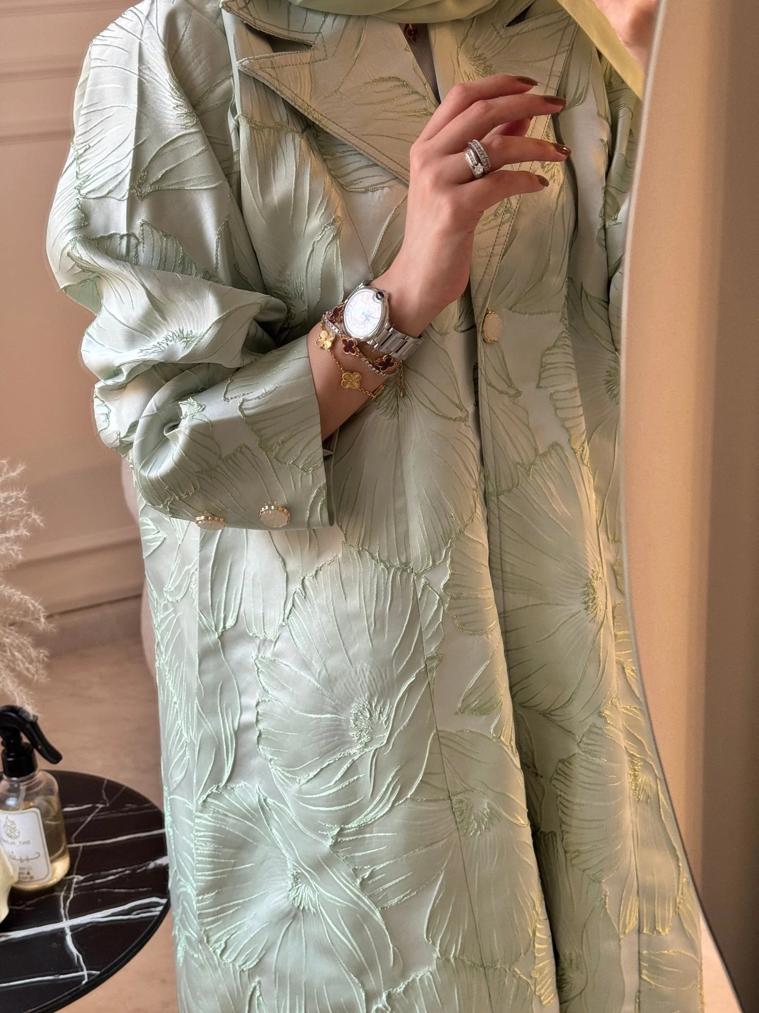 C 0622 Tea Green Abaya - Image 8
